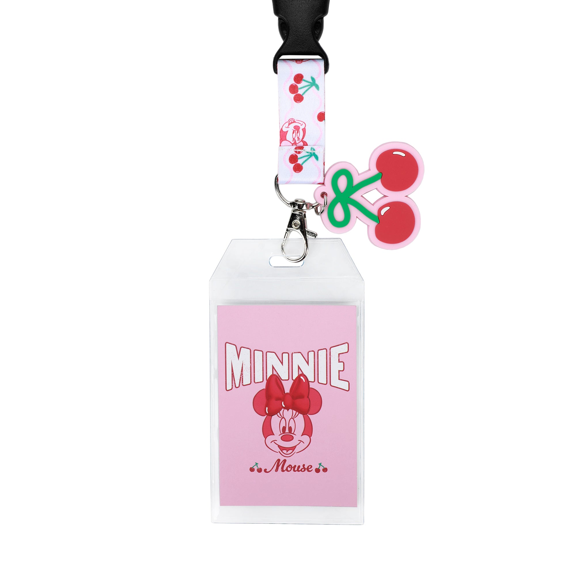 Minnie Mouse Classic 22-inch Lanyard with Clear ID Sleeve and Rubber Charm
