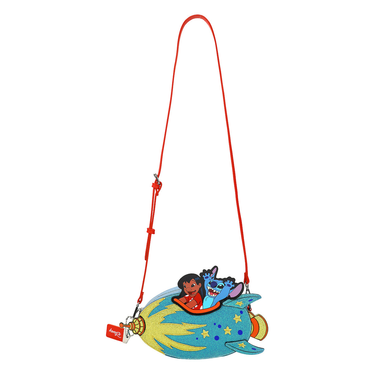 Lilo & Stitch Rocketship Women's Novelty crossbody bag With Glitter Fabric