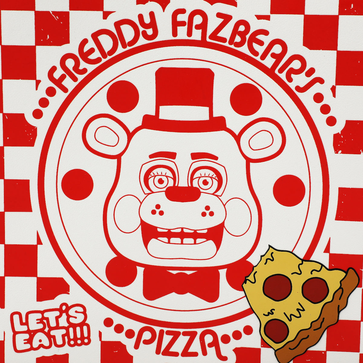 Five Nights At Freddy's Freddy Fazbear's Pizza Box White 12.5" Novelty Crossbody Bag