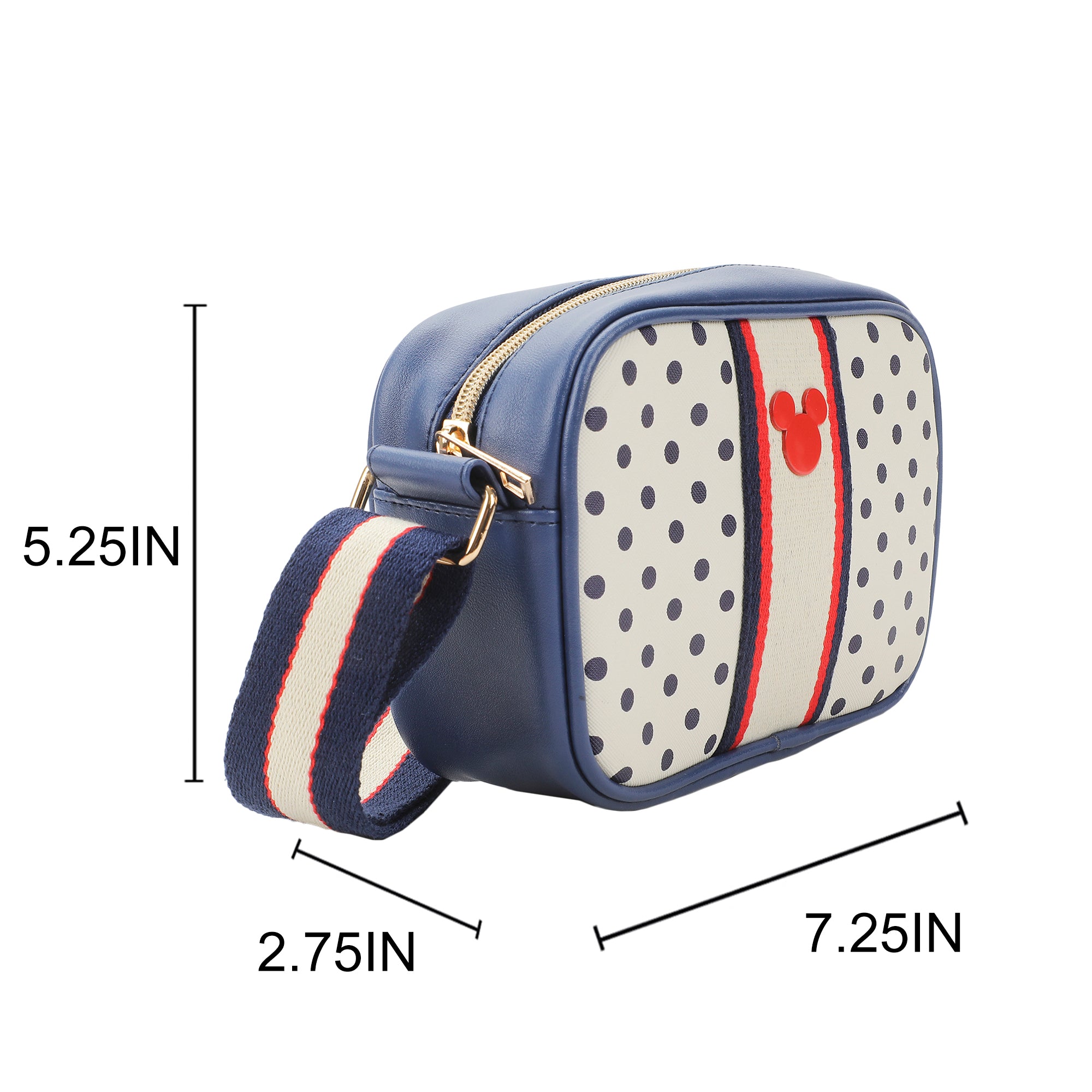 Disney Mickey Mouse Ears White Polka-Dotted 7" Crossbody Bag