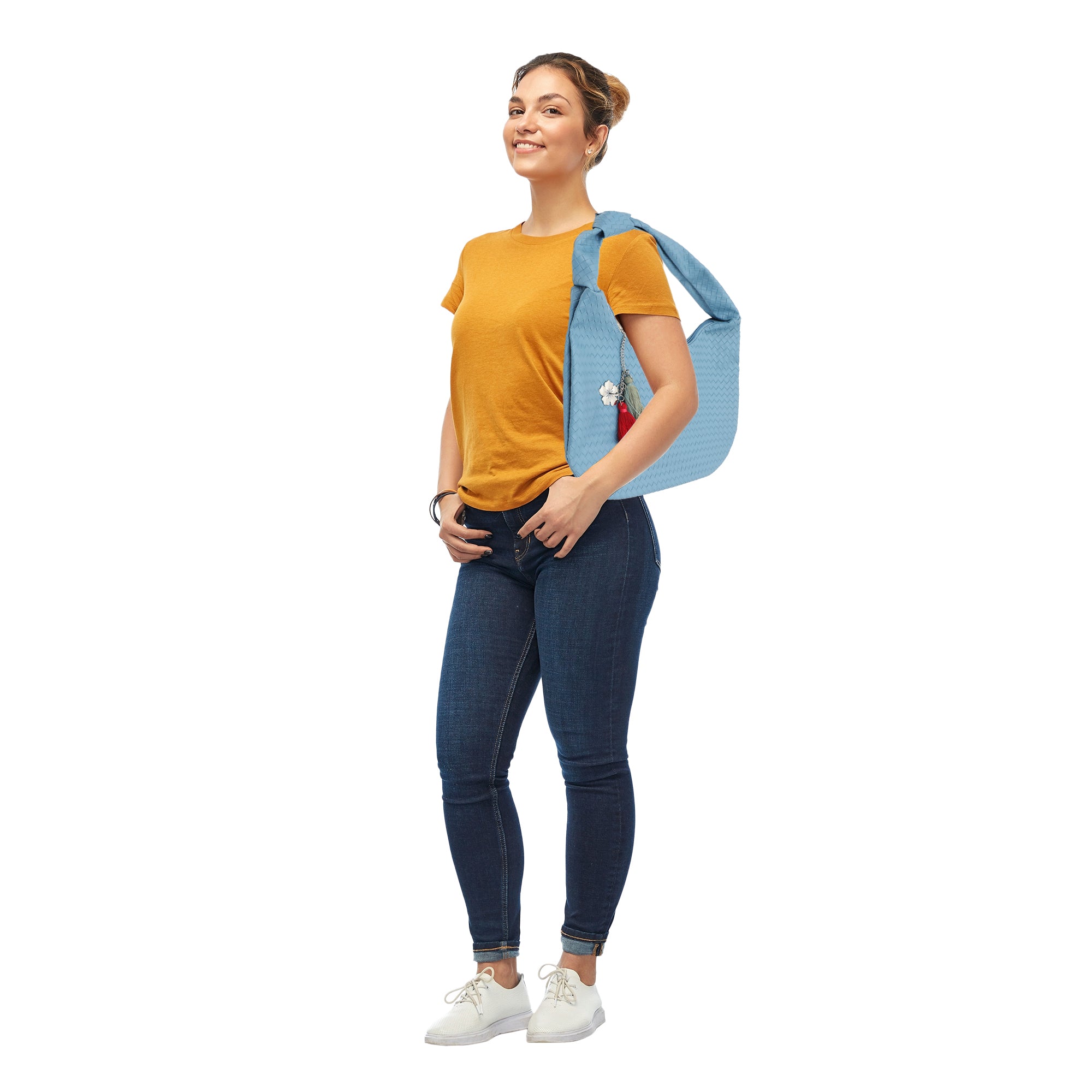 Disney Stitch Face Metal Badge Blue 16" Handbag