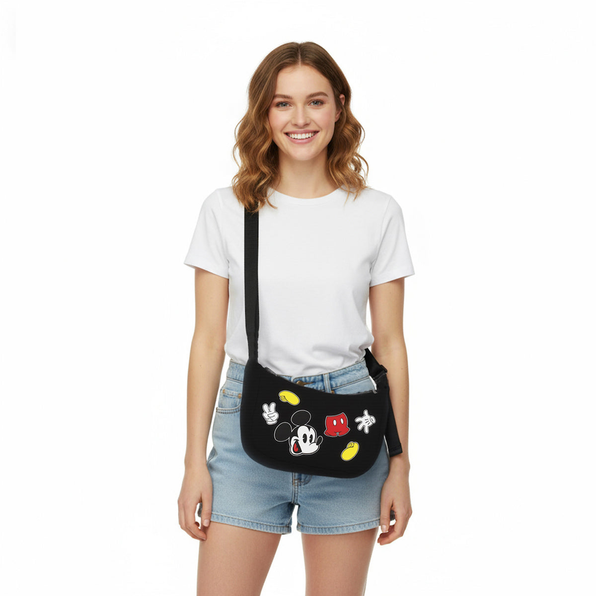 Disney Mickey Mouse Crescent Women's Red Handbag