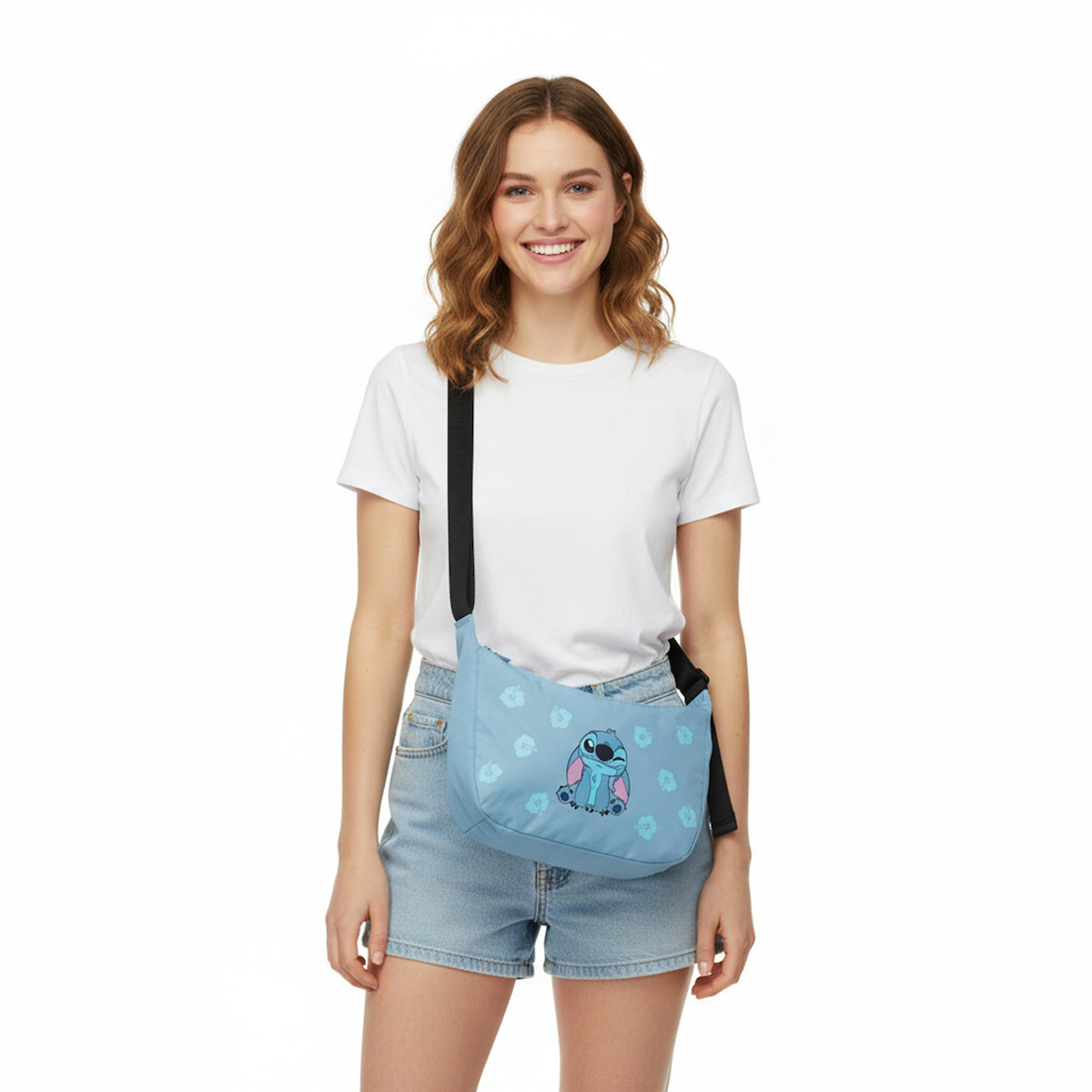 Disney Lilo & Stitch Wink & Hibiscus Women's Blue Handbag