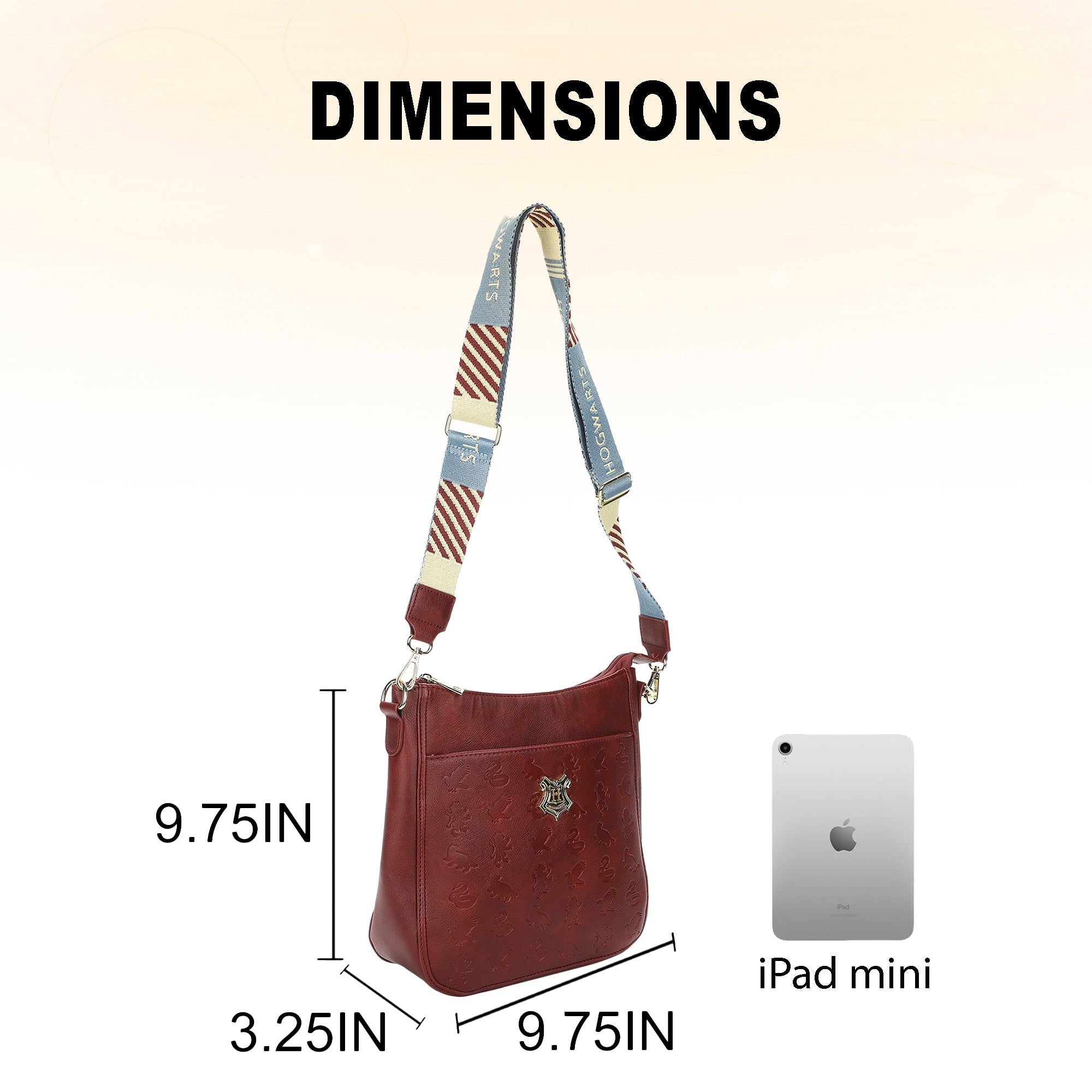 Harry Potter Hogwarts Crest 9.75" Women's Maroon Crossbody Bag