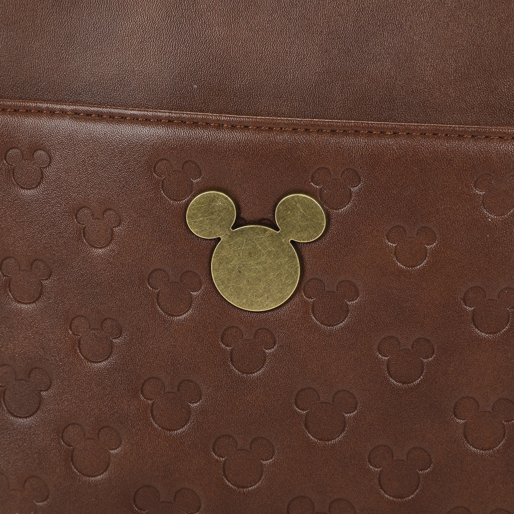 Disney Mickey Mouse Character Ears 9.75" Women's Brown Crossbody Bag