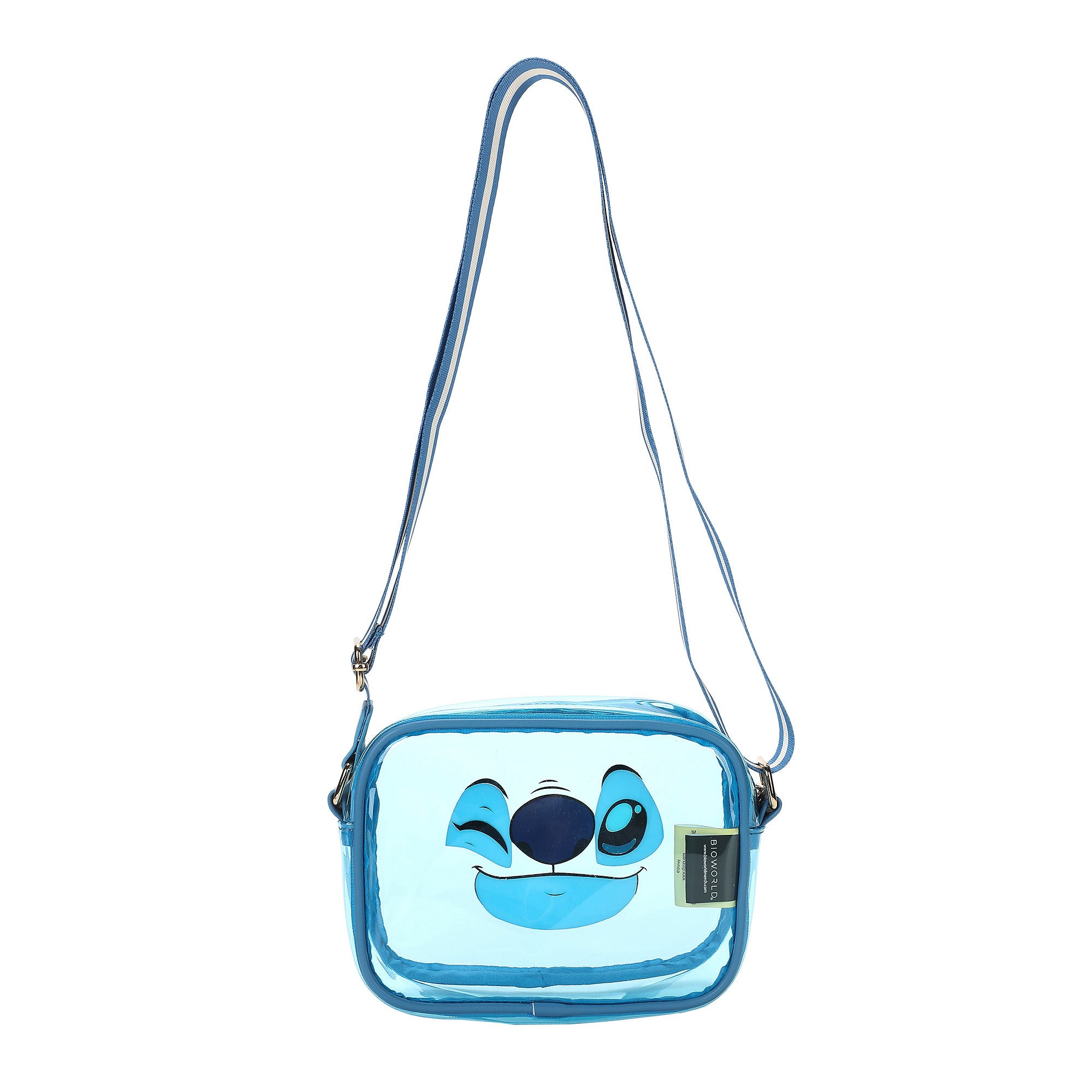 Lilo & Stitch Blue 5.25" Handbag with Clear PVC Woven Crossbody Strap