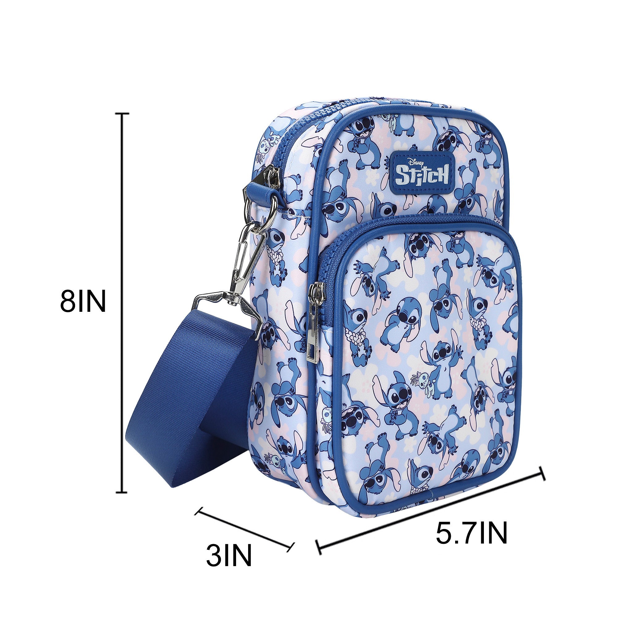 Lilo & Stitch Messenger 8" Handbag with Front Pocket for Women