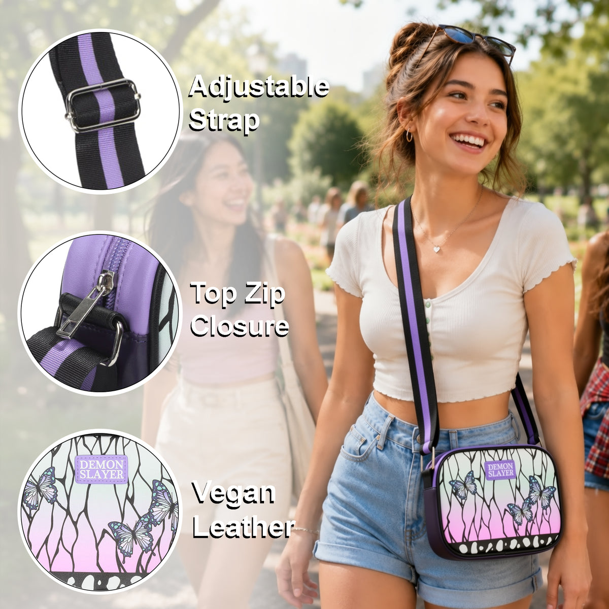 Demon Slayer Shinobu Butterfly Handbag for Womens