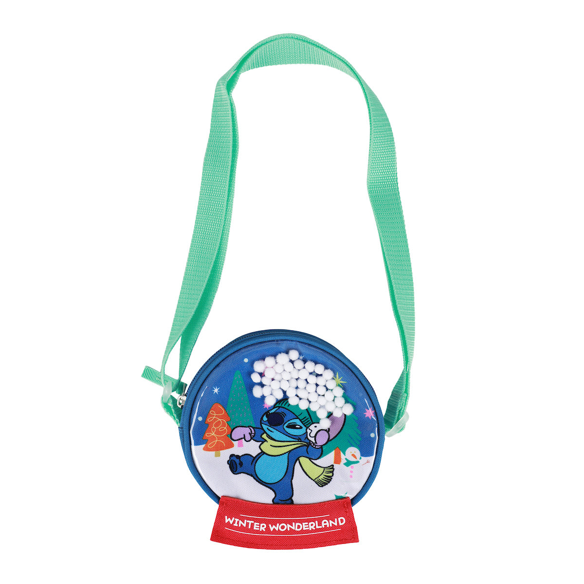 Disney's Stitch Snowglobe Winter Wonderland 5.5" Crossbody Bag