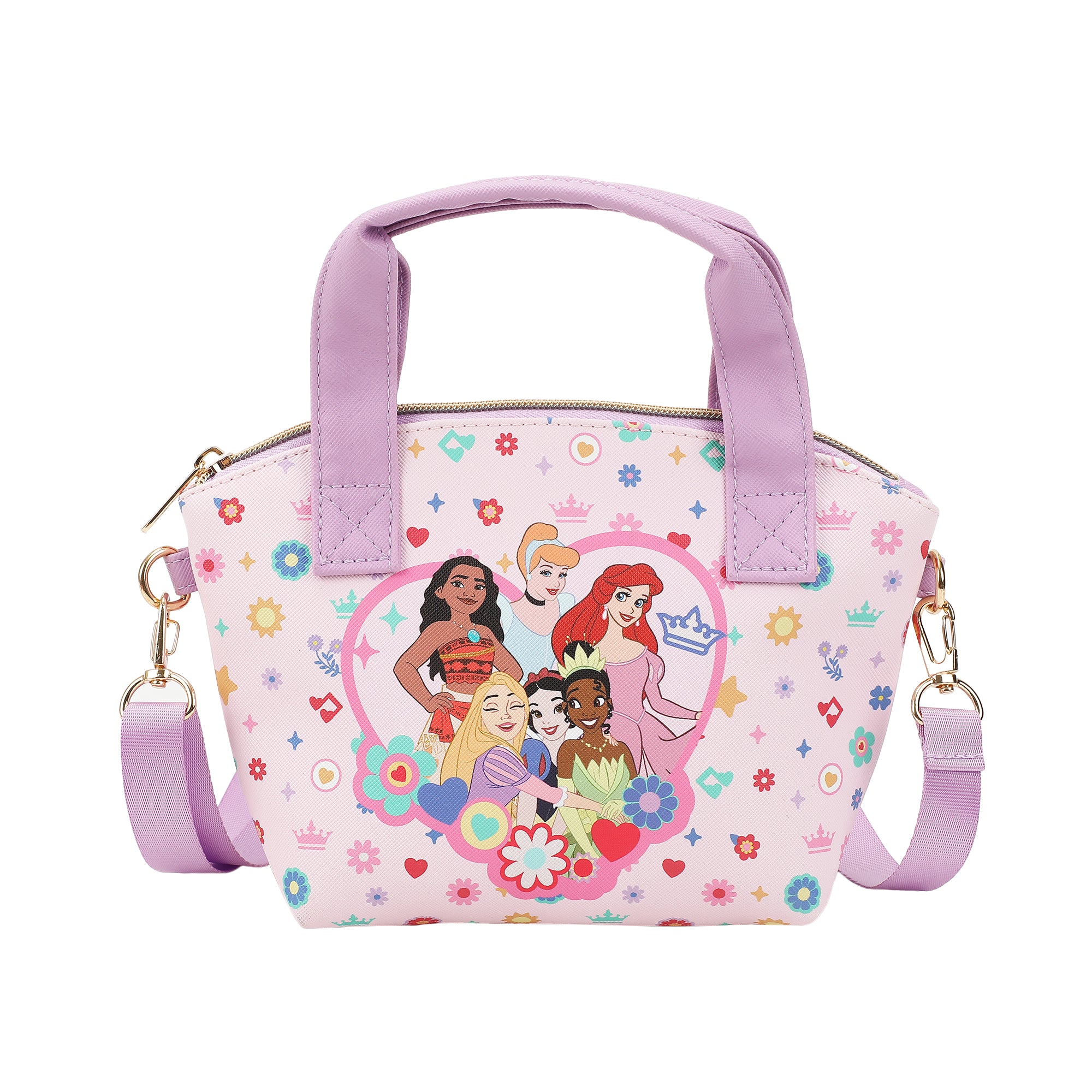Disney Princess Character Heart Pink 9.25" Mini PU Handbag