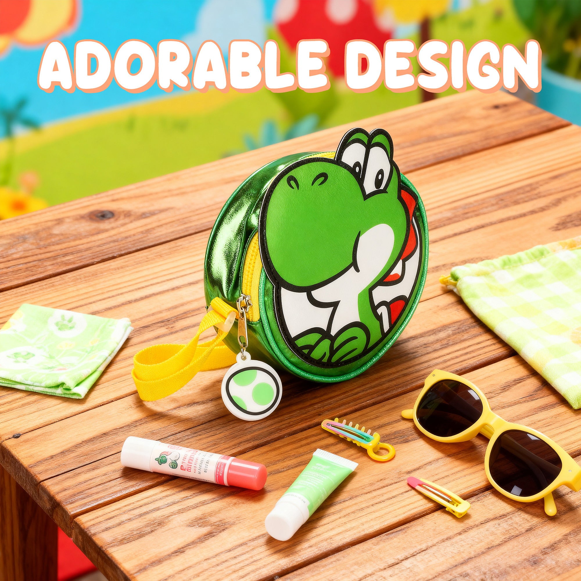 Super Mario Bros Metallic Green Mini Crossbody Handbag for Kids