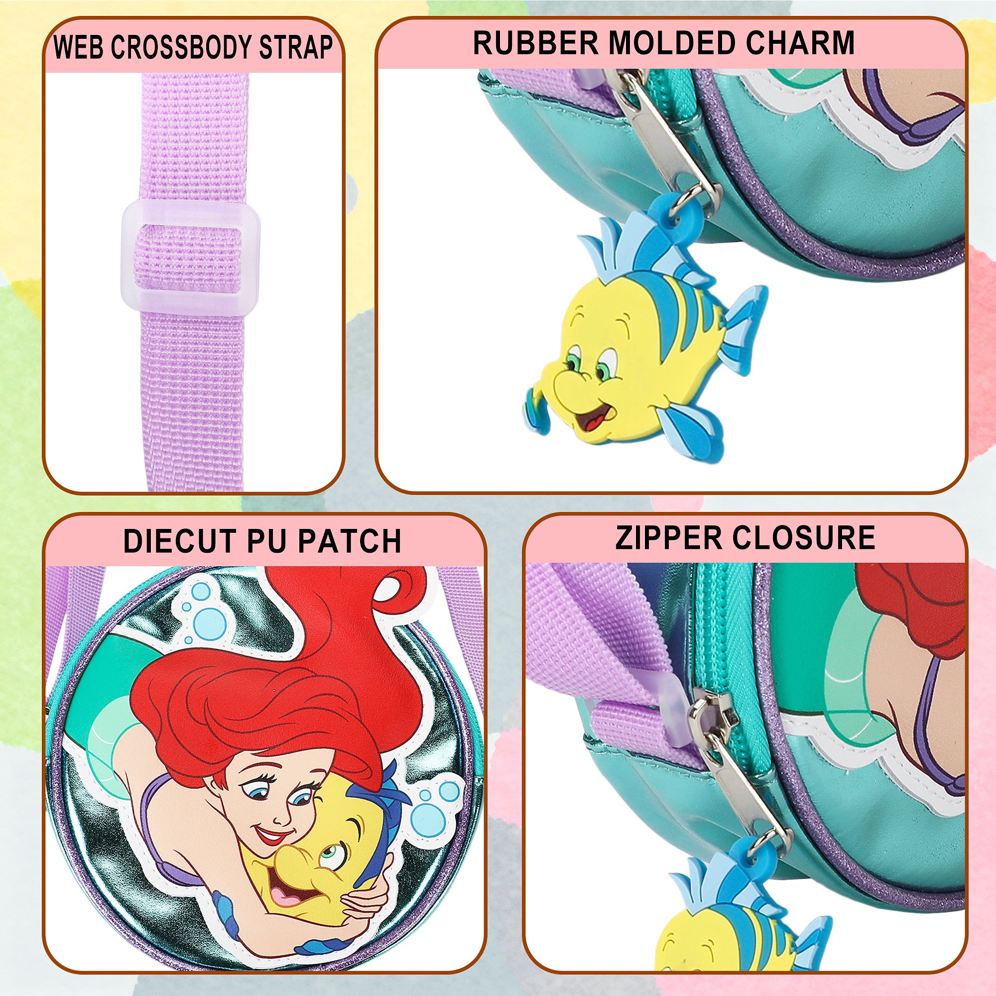 The Little Mermaid Round Crossbody Handbag for Kids