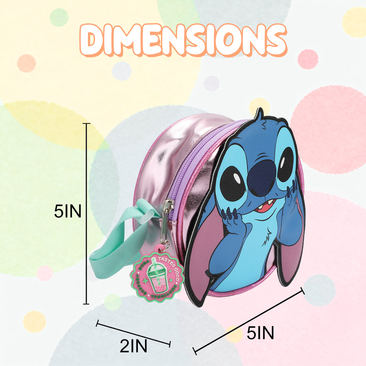 Disney Stitch Playful Pose Blue 5.5" Mini PU Handbag