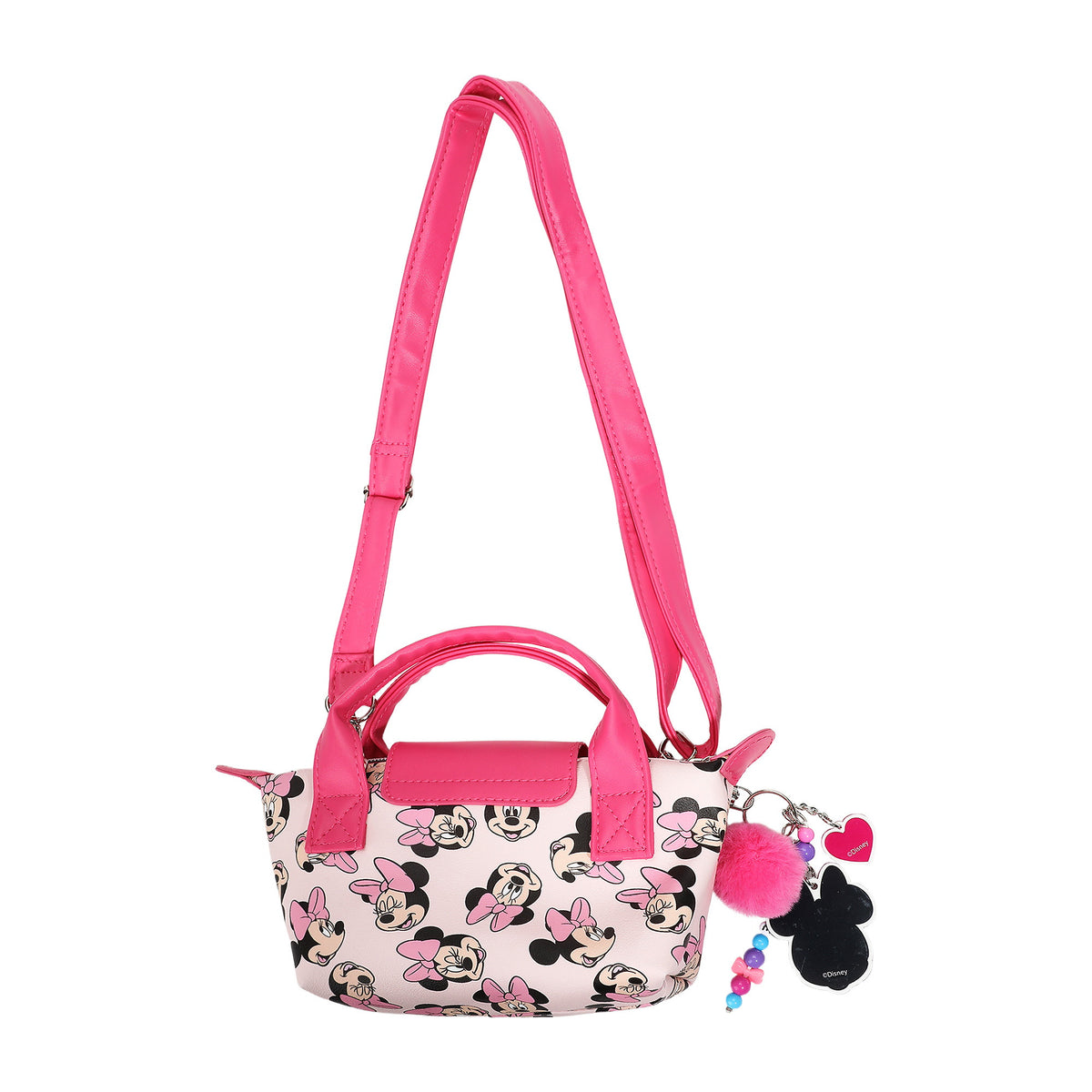 Minnie Mouse Classic Pink Handbag Tote with Charm for Kids Girls