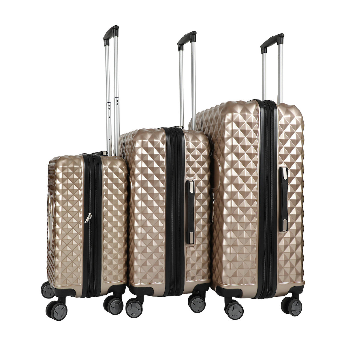 Disney Minnie Mouse Ears 20, 24 and 28 3-Piece Gold Carry-On Luggage Set