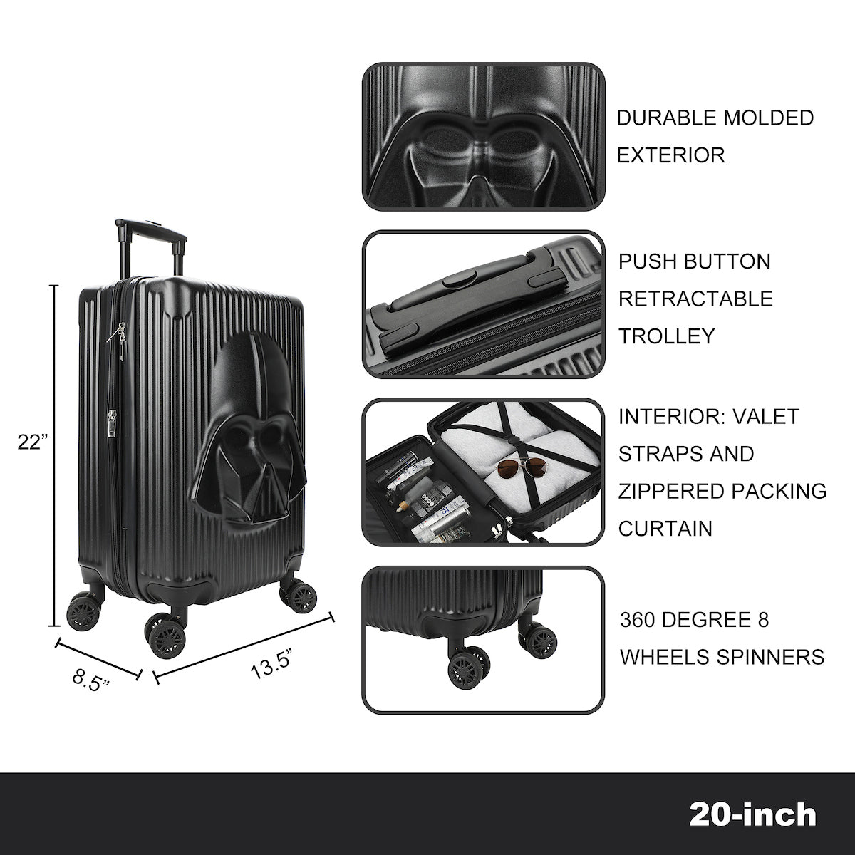 Star Wars Darth Vader Black 22" Rolling Luggage