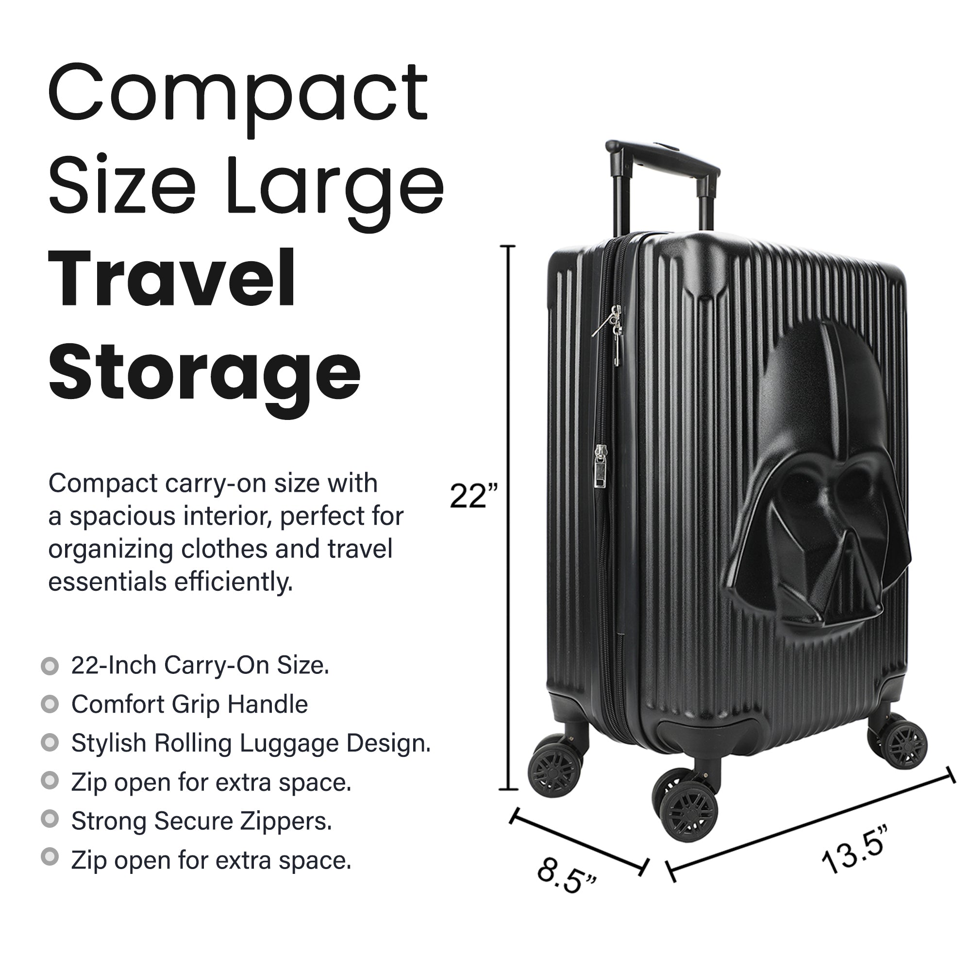 Star Wars Darth Vader Black 22" Rolling Luggage