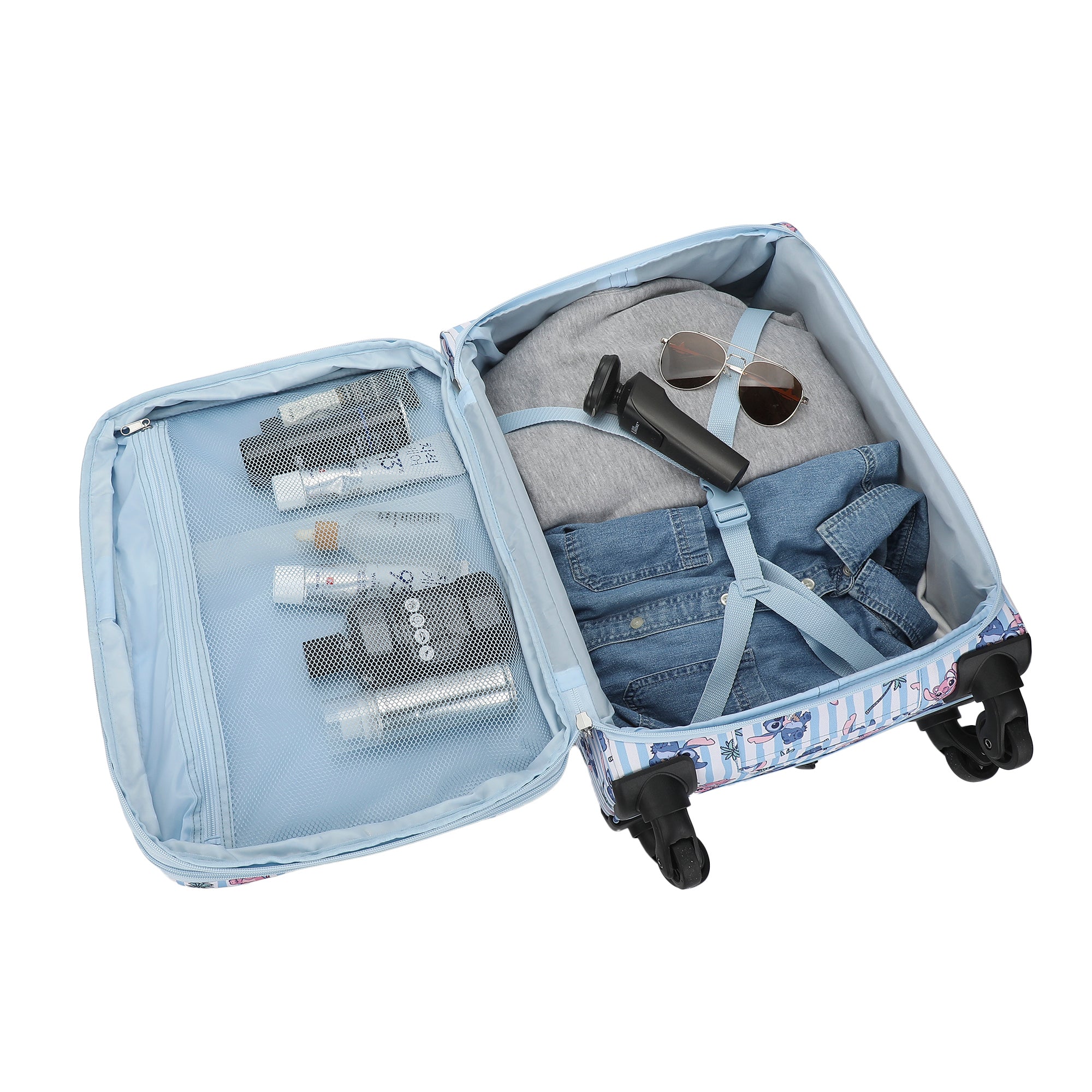 Disney Stitch & Angel Ice Cream Blue 20" Adult Softside Rolling Luggage