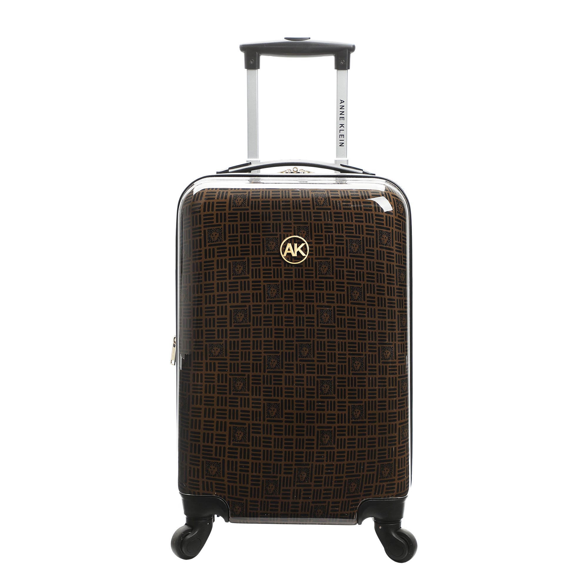 Anne Klein Signature 20" Metal Plate Logo Hardside Carry-On Printed Adult Hardside Fashion Rolling Luggage