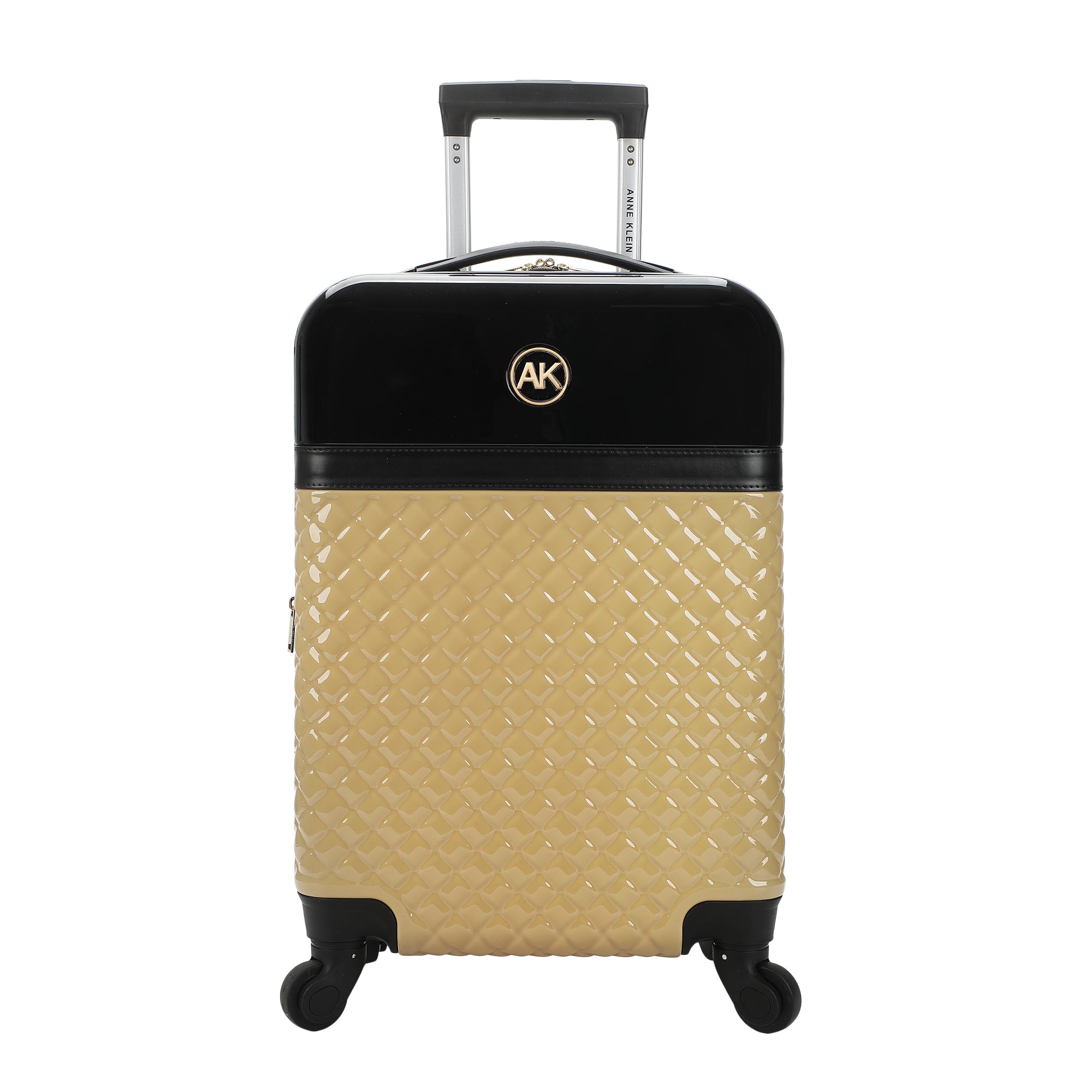 Anne Klein Molded 20" Metal Plate Logo Hardside Carry-On Printed Adult Hardside Fashion Rolling Luggage