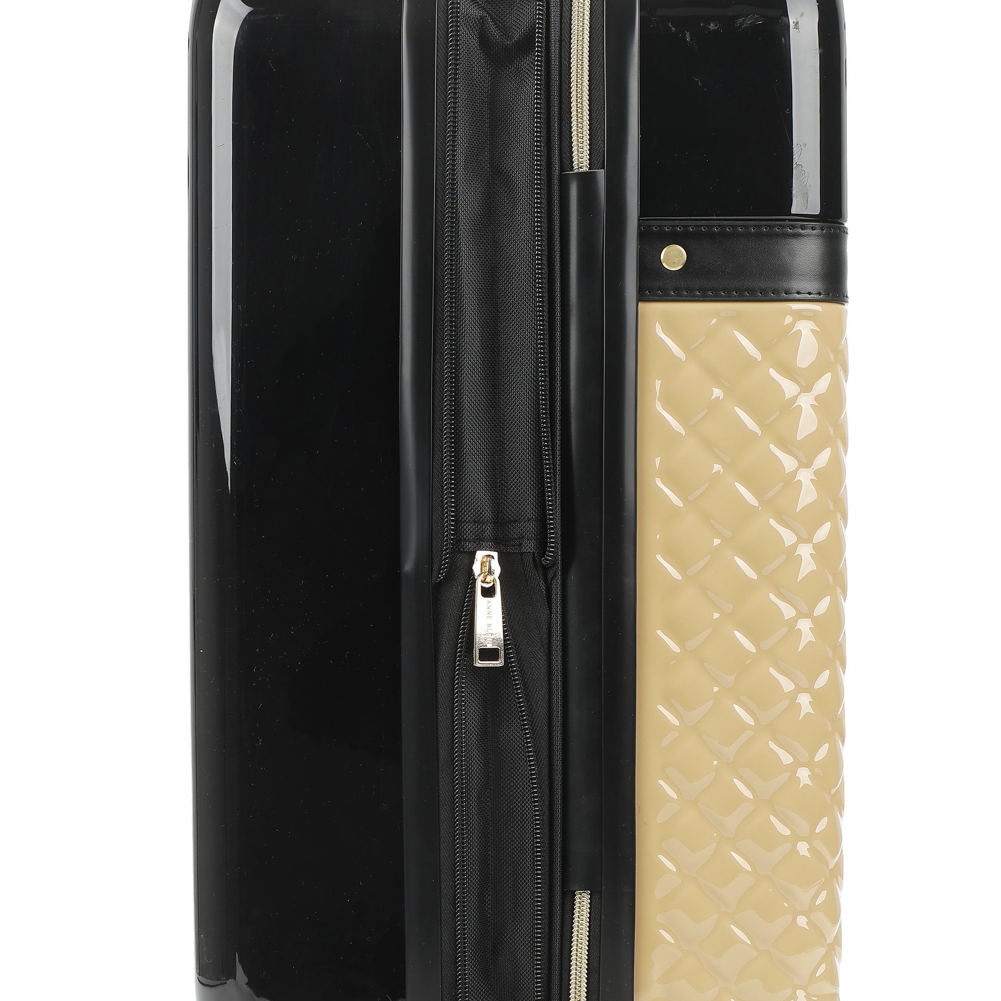 Anne Klein Molded 20" Metal Plate Logo Hardside Carry-On Printed Adult Hardside Fashion Rolling Luggage