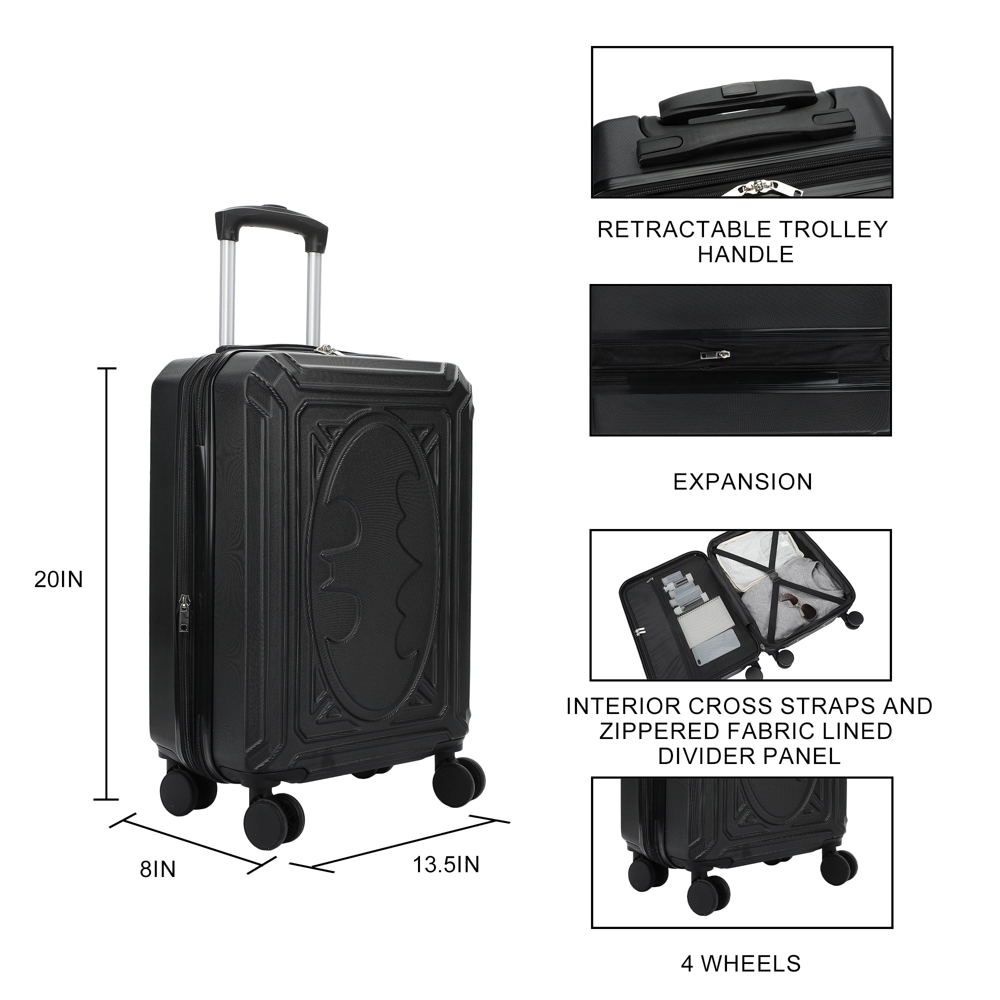 Batman Bat Signal Weatherproof 20" Rolling Luggage