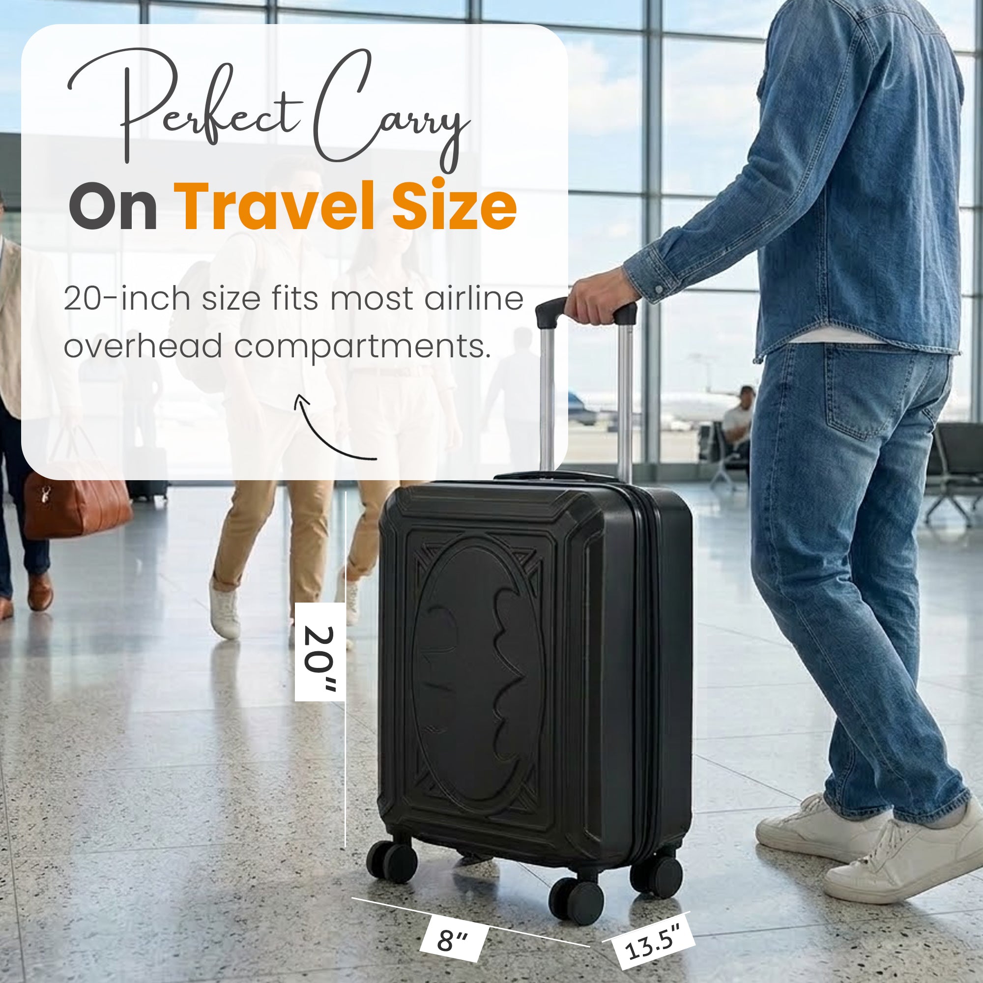 Batman Bat Signal Weatherproof 20" Rolling Luggage