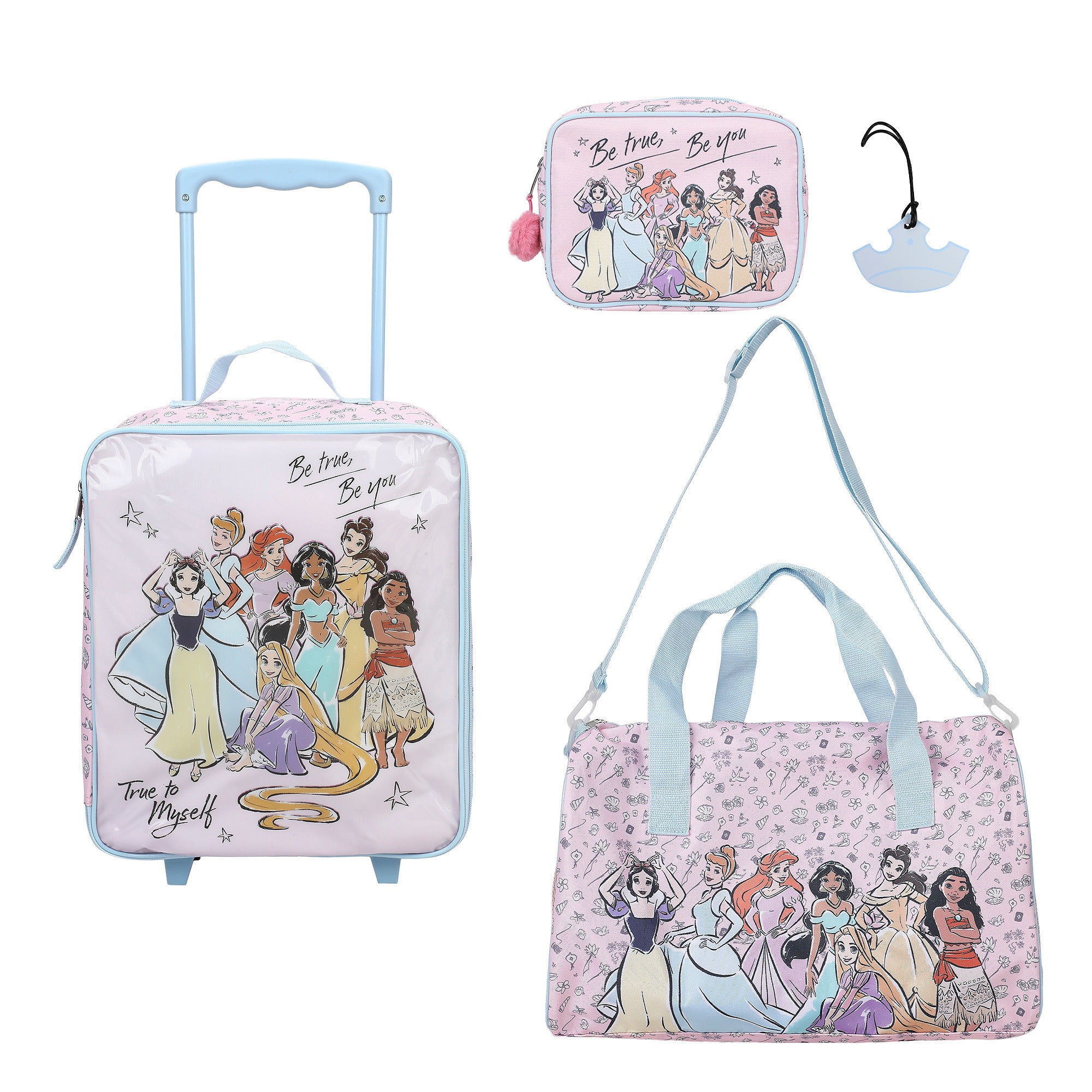 Disney Princess 4pc Pilot Case Luggage Set for Kids Travel