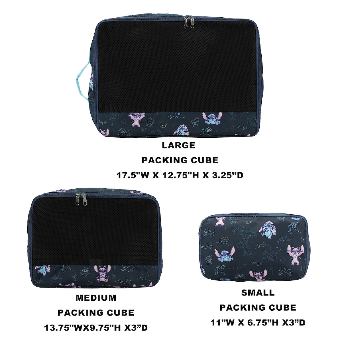 Stitch 6-Piece Travel Set - 20" Carry on Luggage, Neck Pillow, Luggage Tag & Packing Cubes