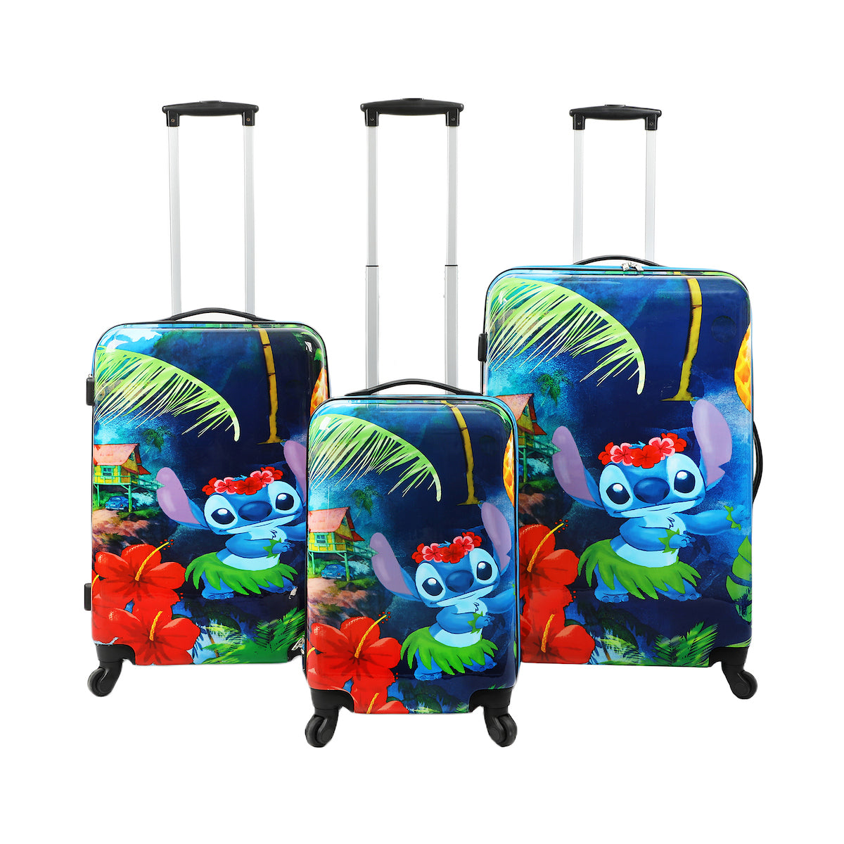 Lilo and Stitch 3-Piece Luggage Set - 20", 24", and 28" Rolling Suitcases