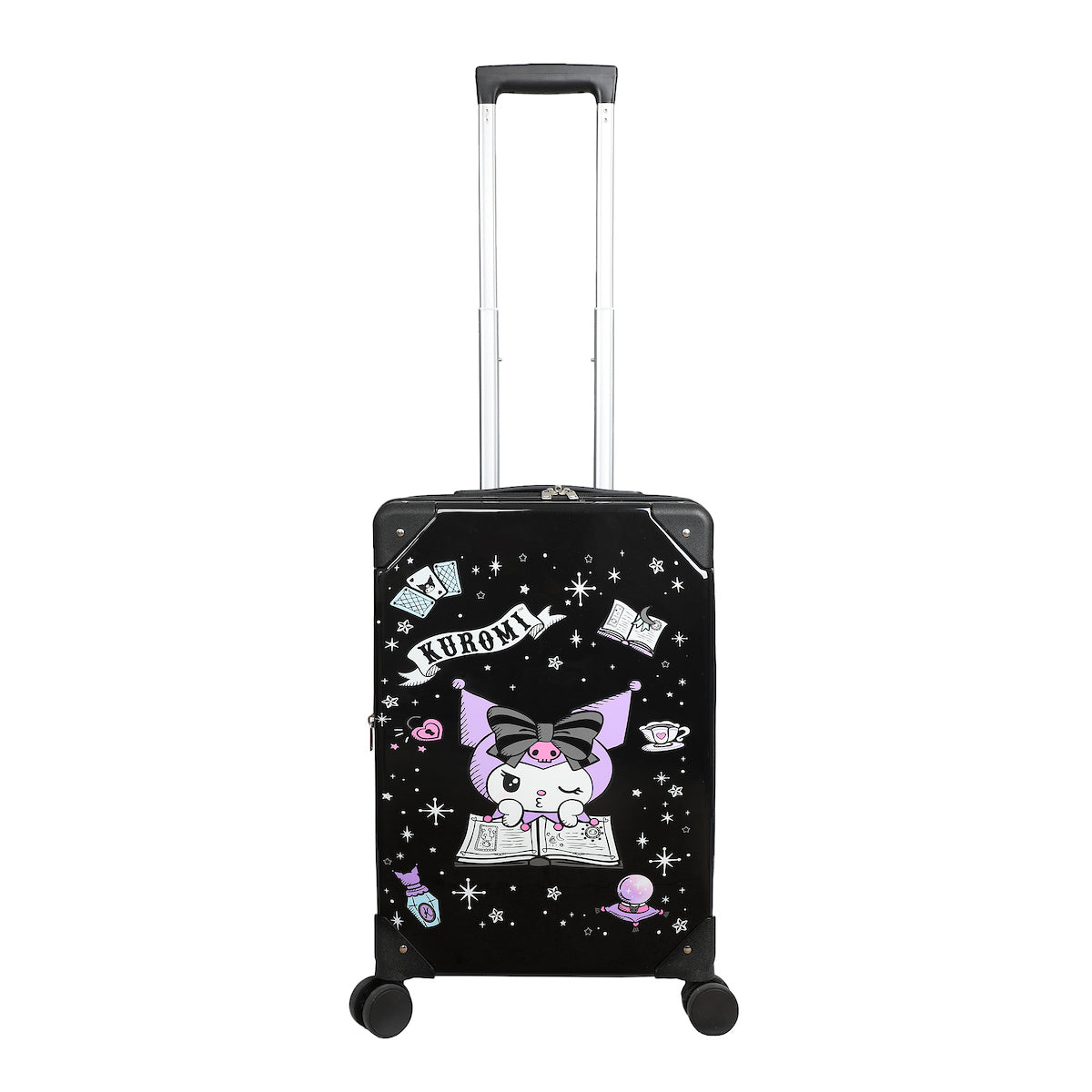 Kuromi Black and Purple 20" Carry-On Suitcase With Wheels And Retractable Handle