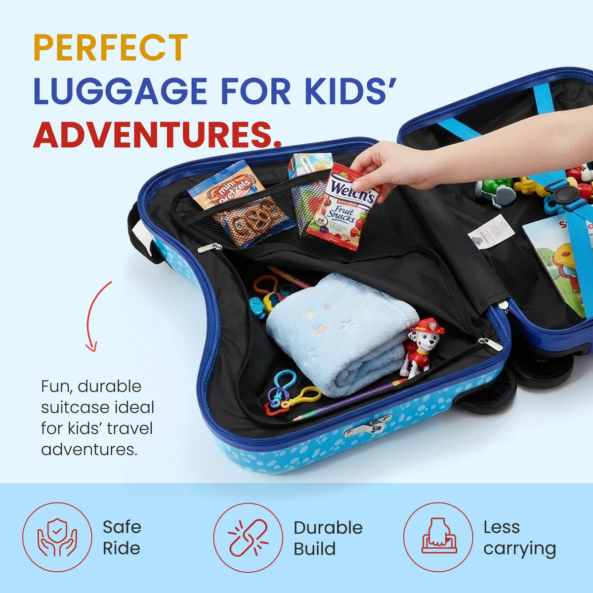 Paw Patrol Ride-On 18" Suitcase For Kids & Toddlers