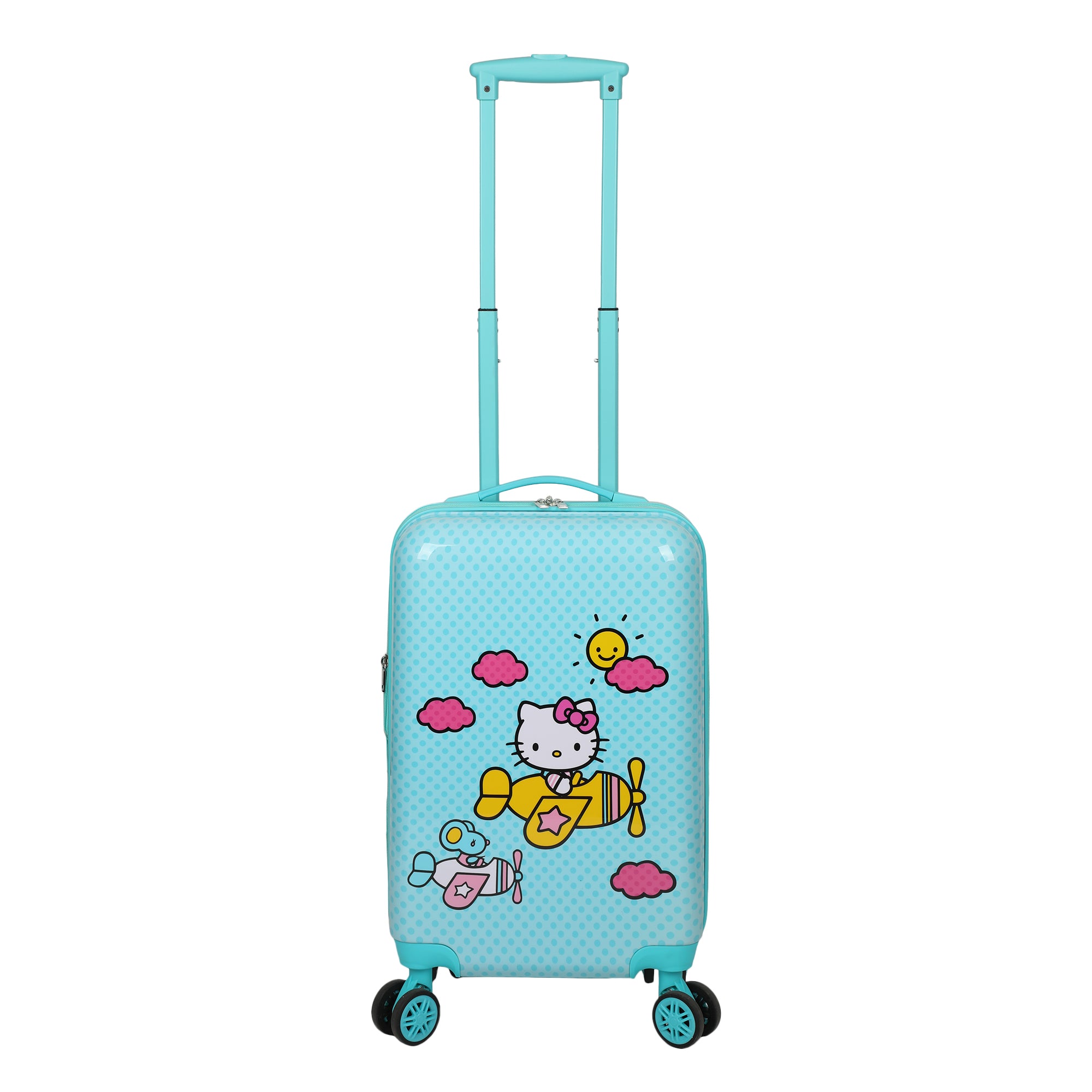 Hello Kitty Airplane 20" Carry-On Luggage With Wheels And Retractable Handle
