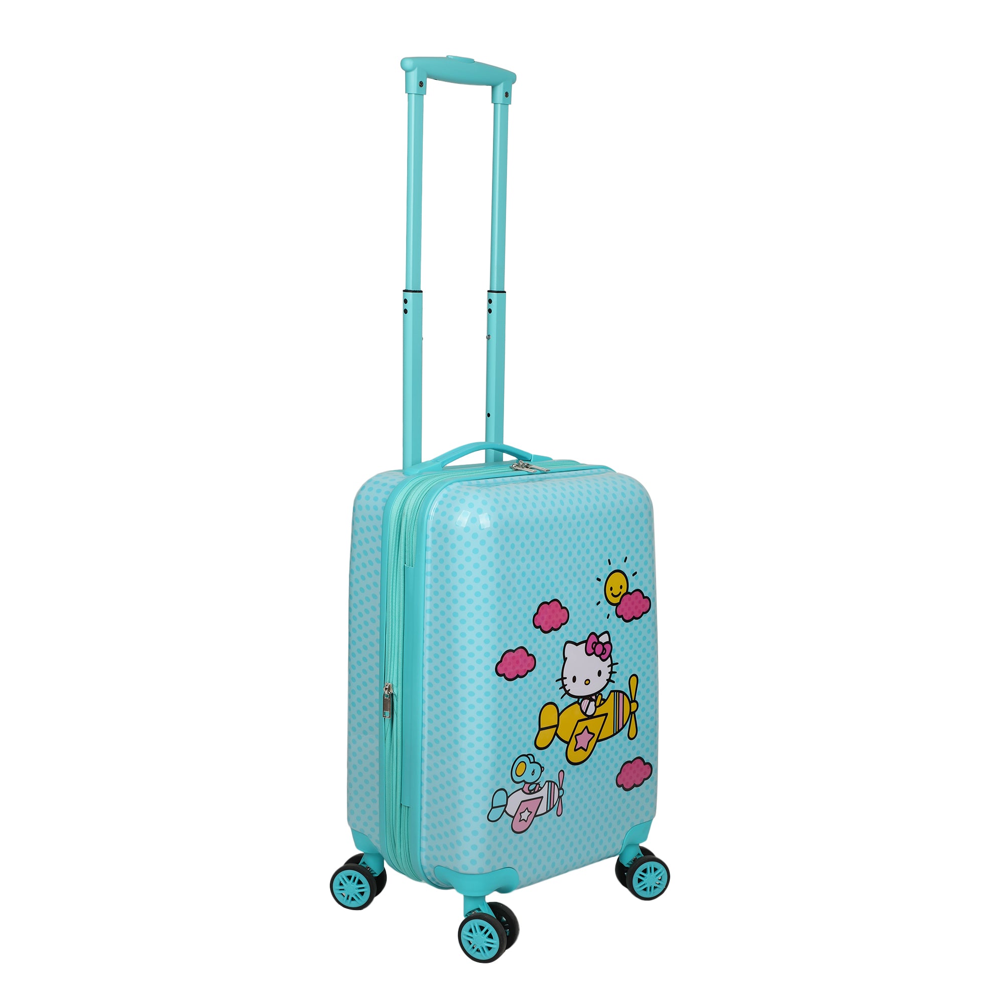 Hello Kitty Airplane 20" Carry-On Luggage With Wheels And Retractable Handle