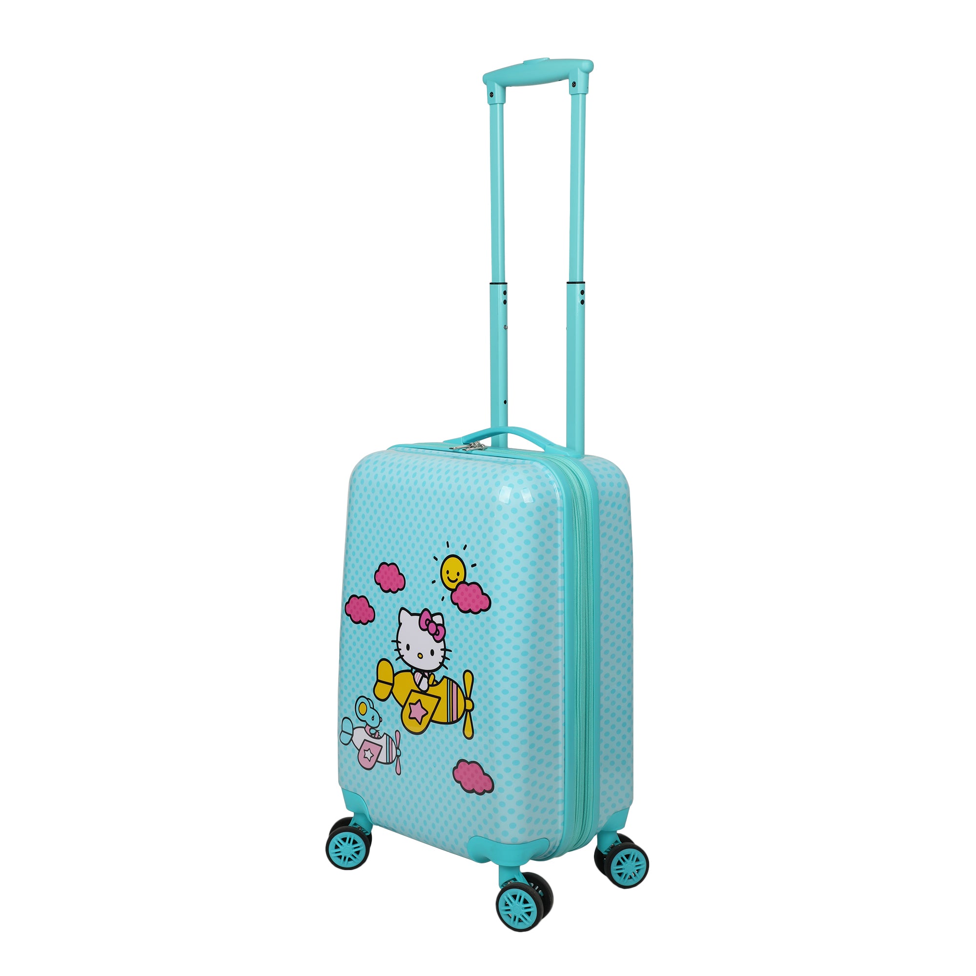 Hello Kitty Airplane 20" Carry-On Luggage With Wheels And Retractable Handle
