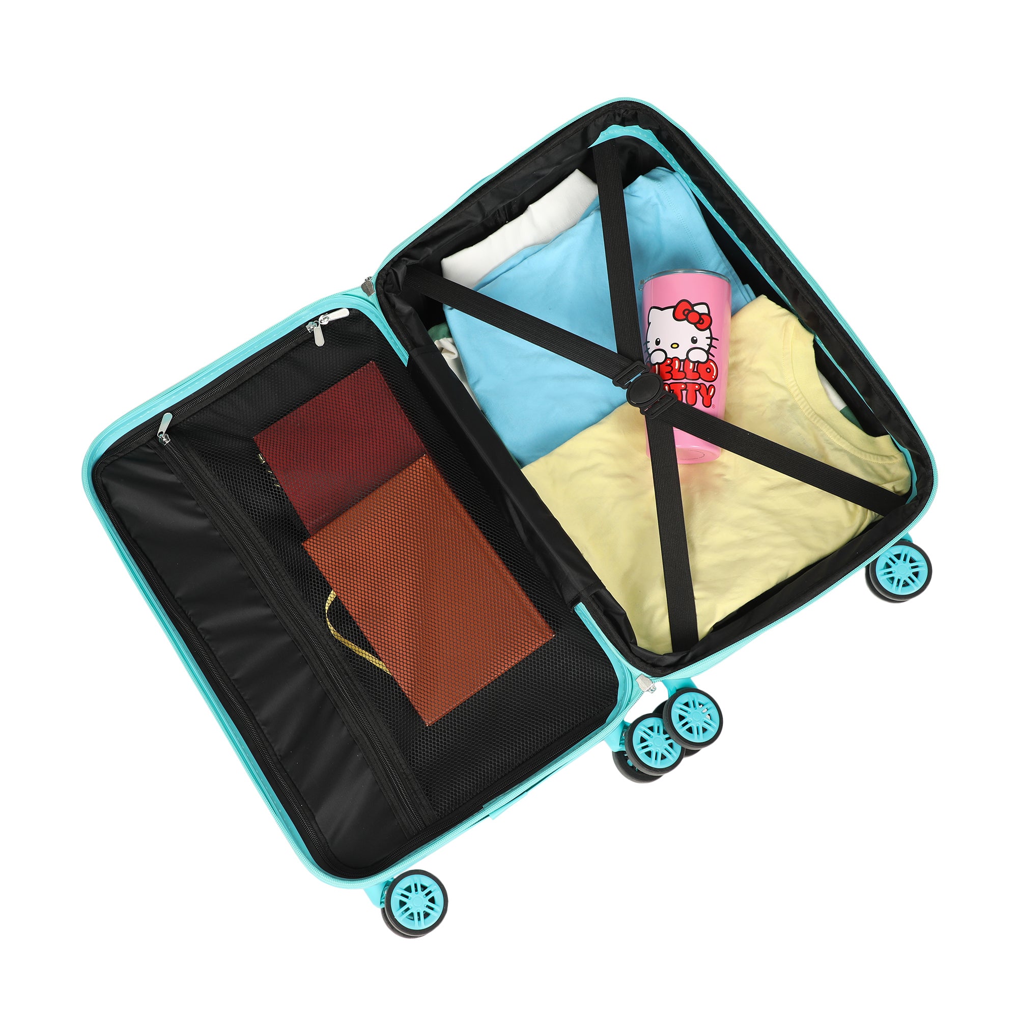 Hello Kitty Airplane 20" Carry-On Luggage With Wheels And Retractable Handle