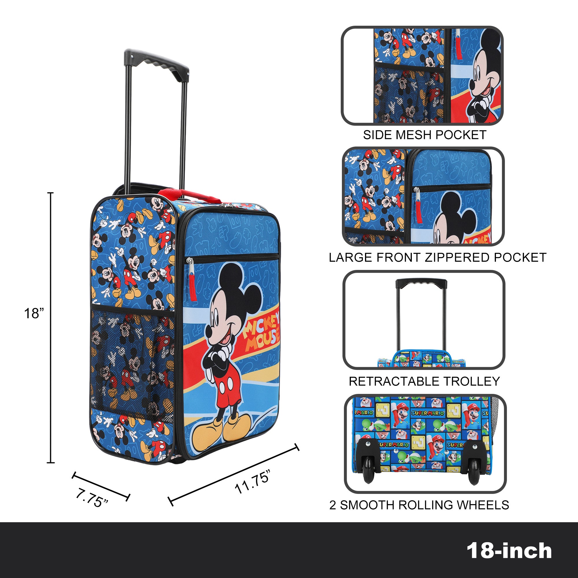 Disney Mickey Mouse Blue 18" Pilot Case