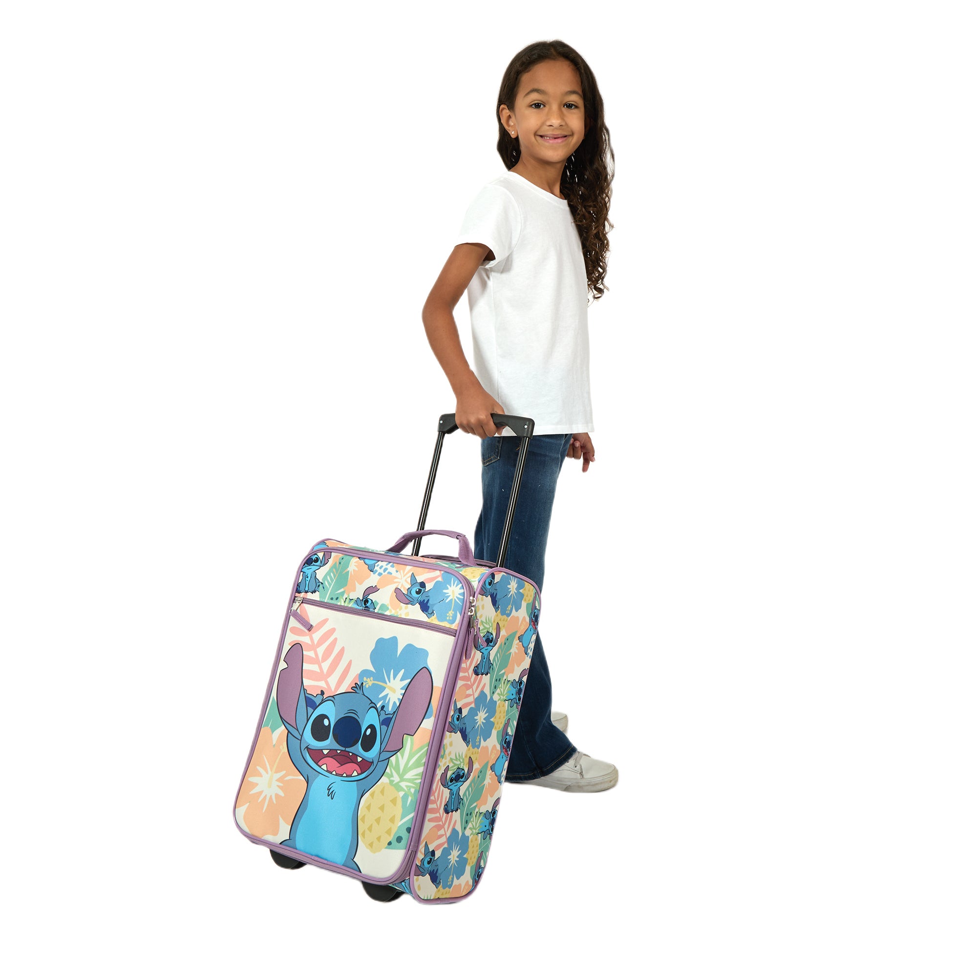 Lilo & Stitch Tropical Fruit & Flowers 18" Youth Pilot Case Carry On Luggage Suitcase