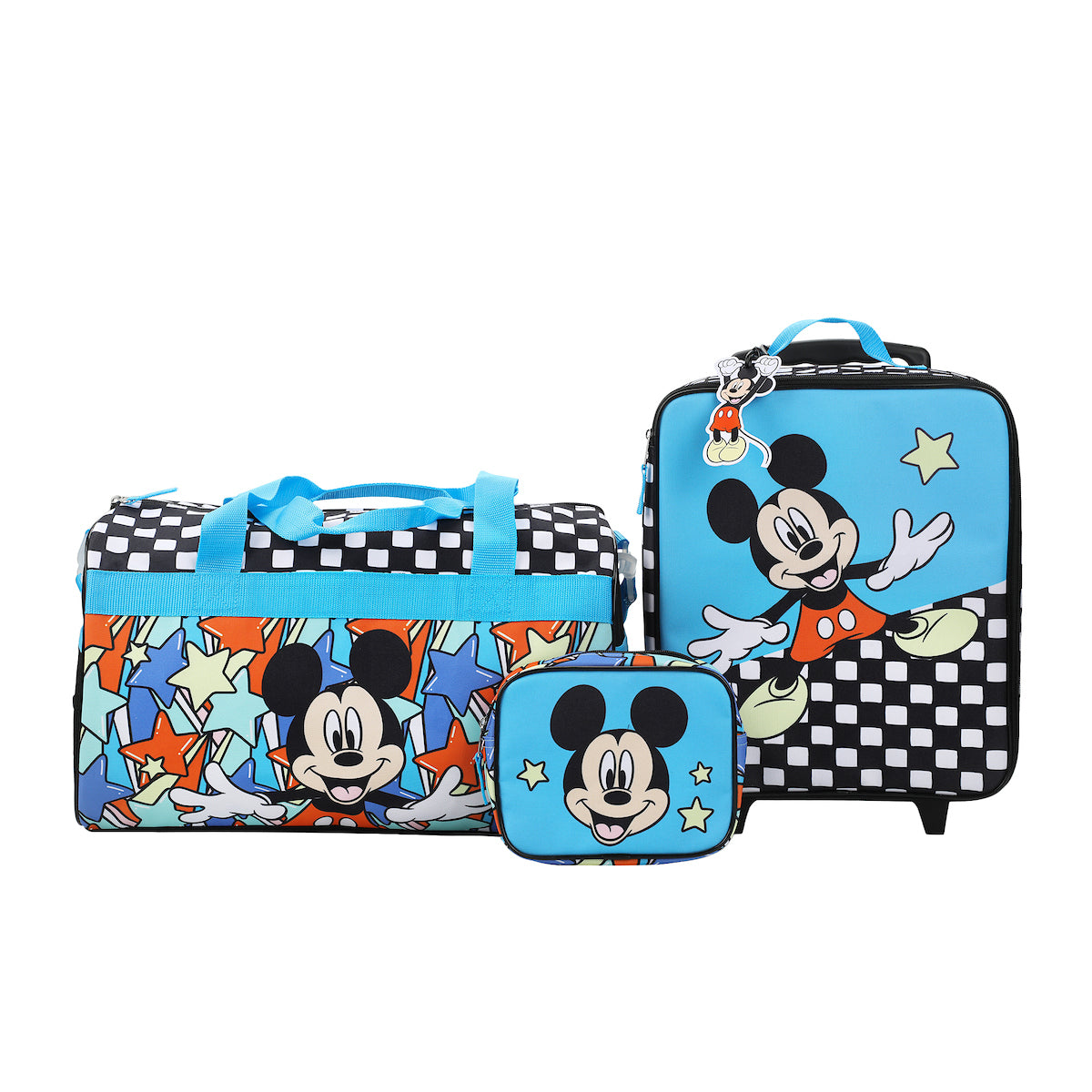 Disney Mickey Mouse Polka Dots Youth 4-Piece Travel Set Carry on Luggage