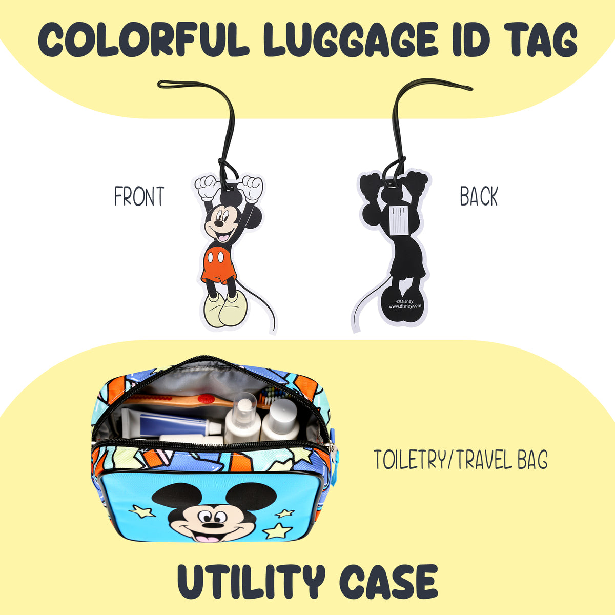 Disney Mickey Mouse Polka Dots Youth 4-Piece Travel Set Carry on Luggage