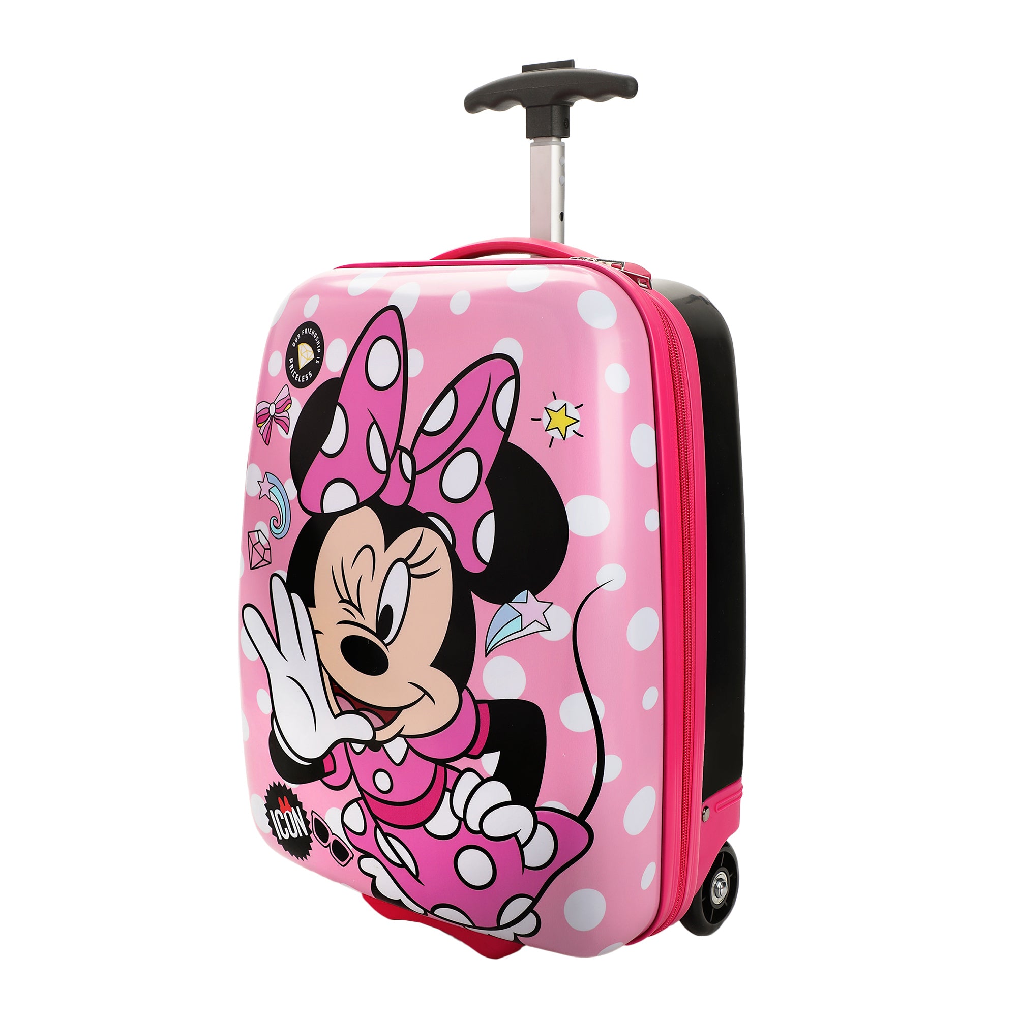 Disney Minnie Mouse Bows & Shooting Stars Black & Pink 16.5" Rolling Luggage