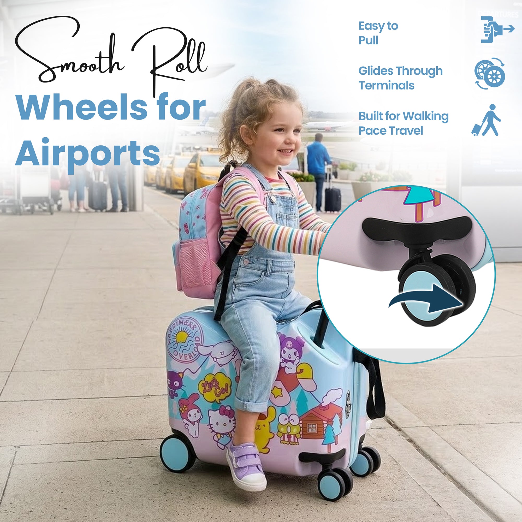 Hello Kitty & Friends Ride-On 18" Suitcase For Kids & Toddlers