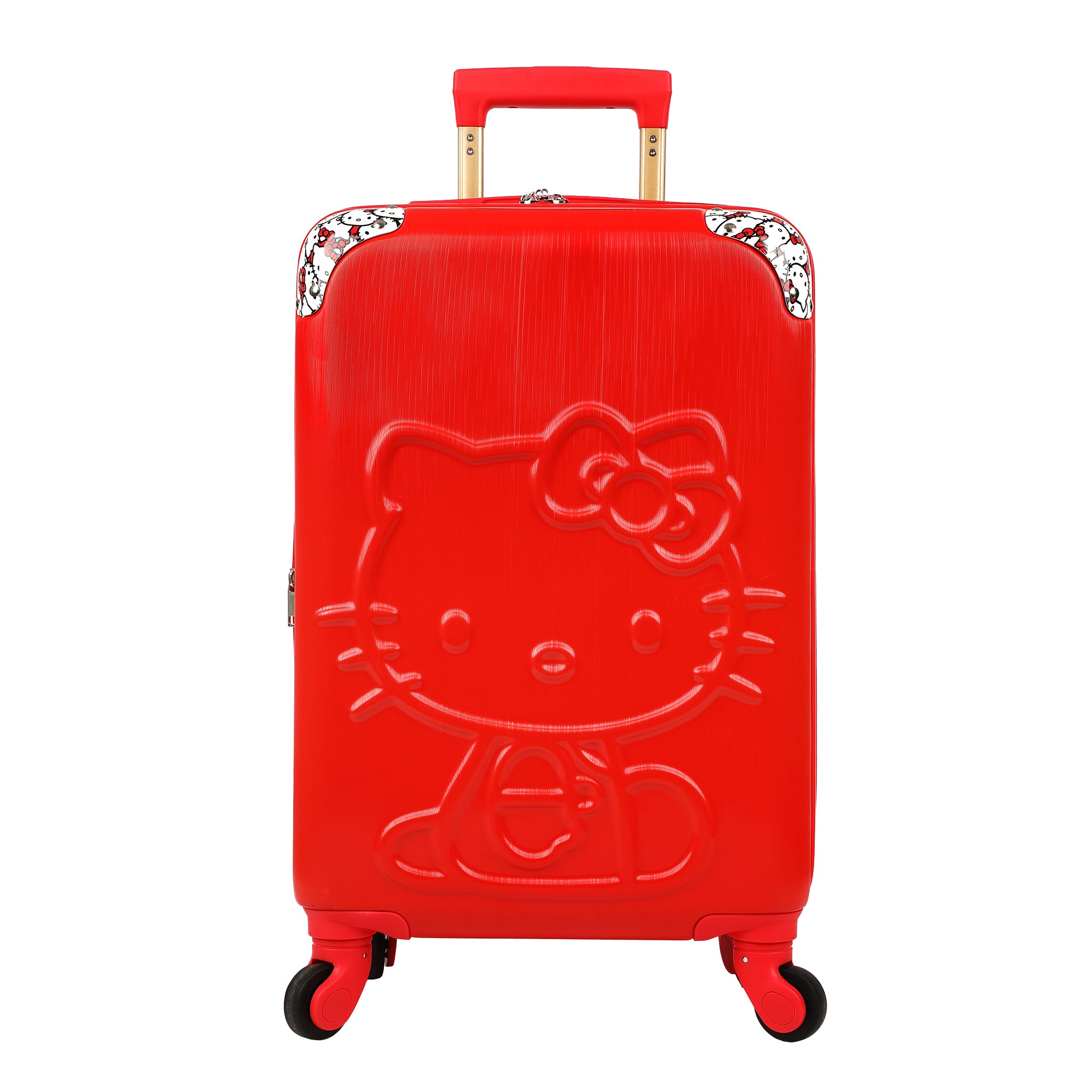 Hello Kitty Character Print Red 20" Carry-On Adult Hardside Carry-On Rolling Luggage