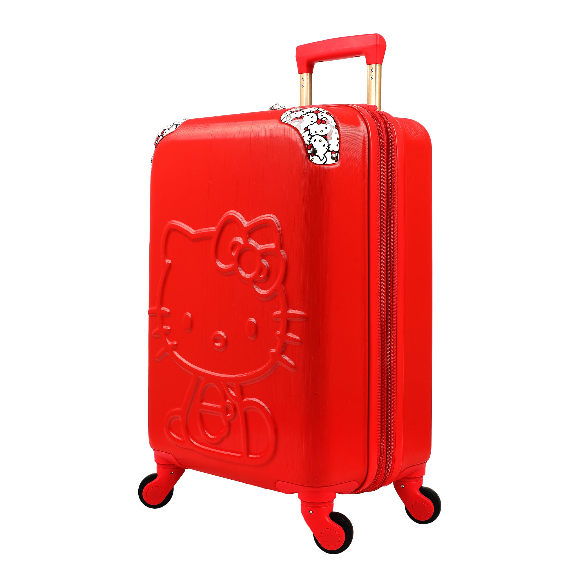 Hello Kitty Character Print Red 20" Carry-On Adult Hardside Carry-On Rolling Luggage