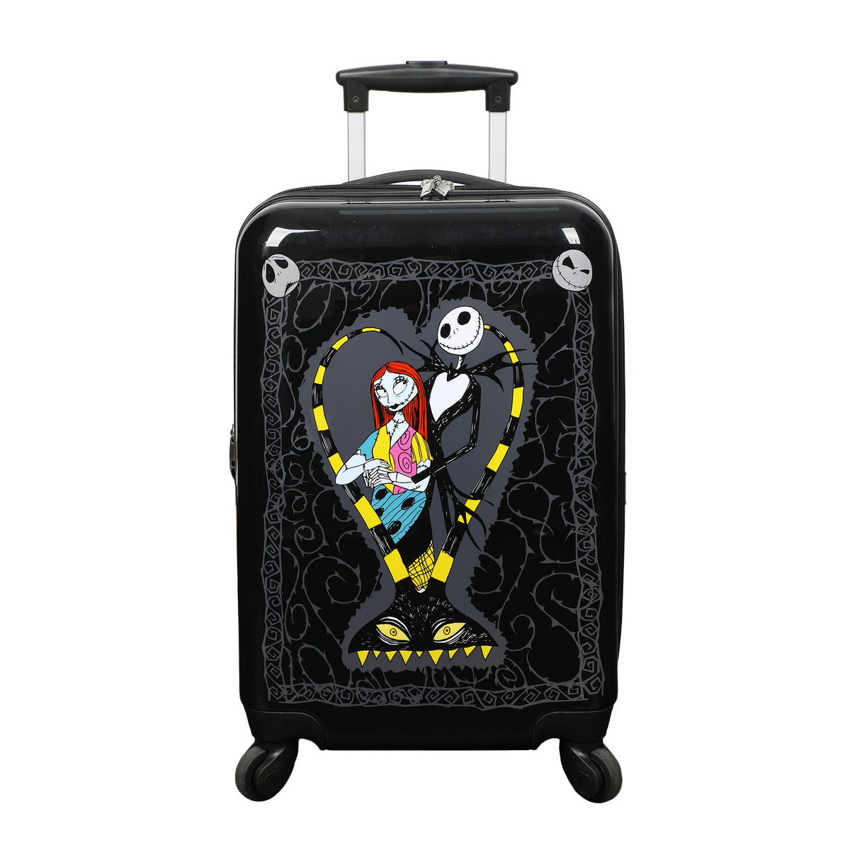 Nightmare Before Christmas 6-Piece Carry On Travel Set - 20" Jack & Sally Luggage, Neck Pillow, Luggage Tag & Packing Cubes