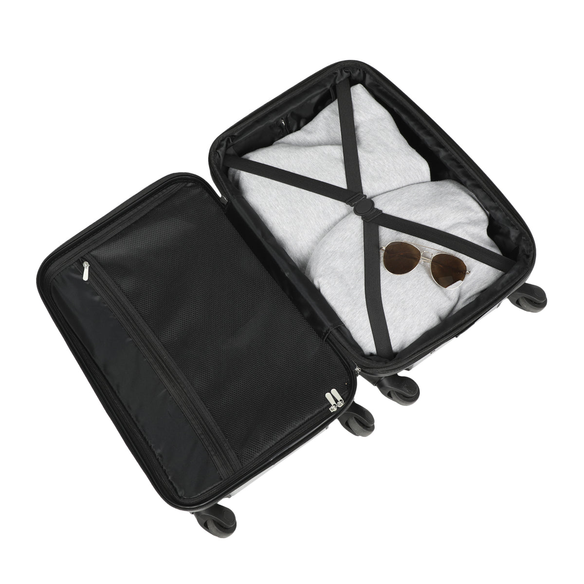 Nightmare Before Christmas 6-Piece Carry On Travel Set - 20" Jack & Sally Luggage, Neck Pillow, Luggage Tag & Packing Cubes