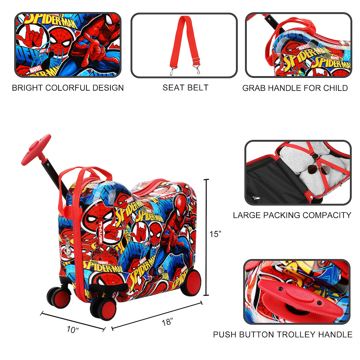 Spider-Man All-Over Print 18" Ride-On Luggage