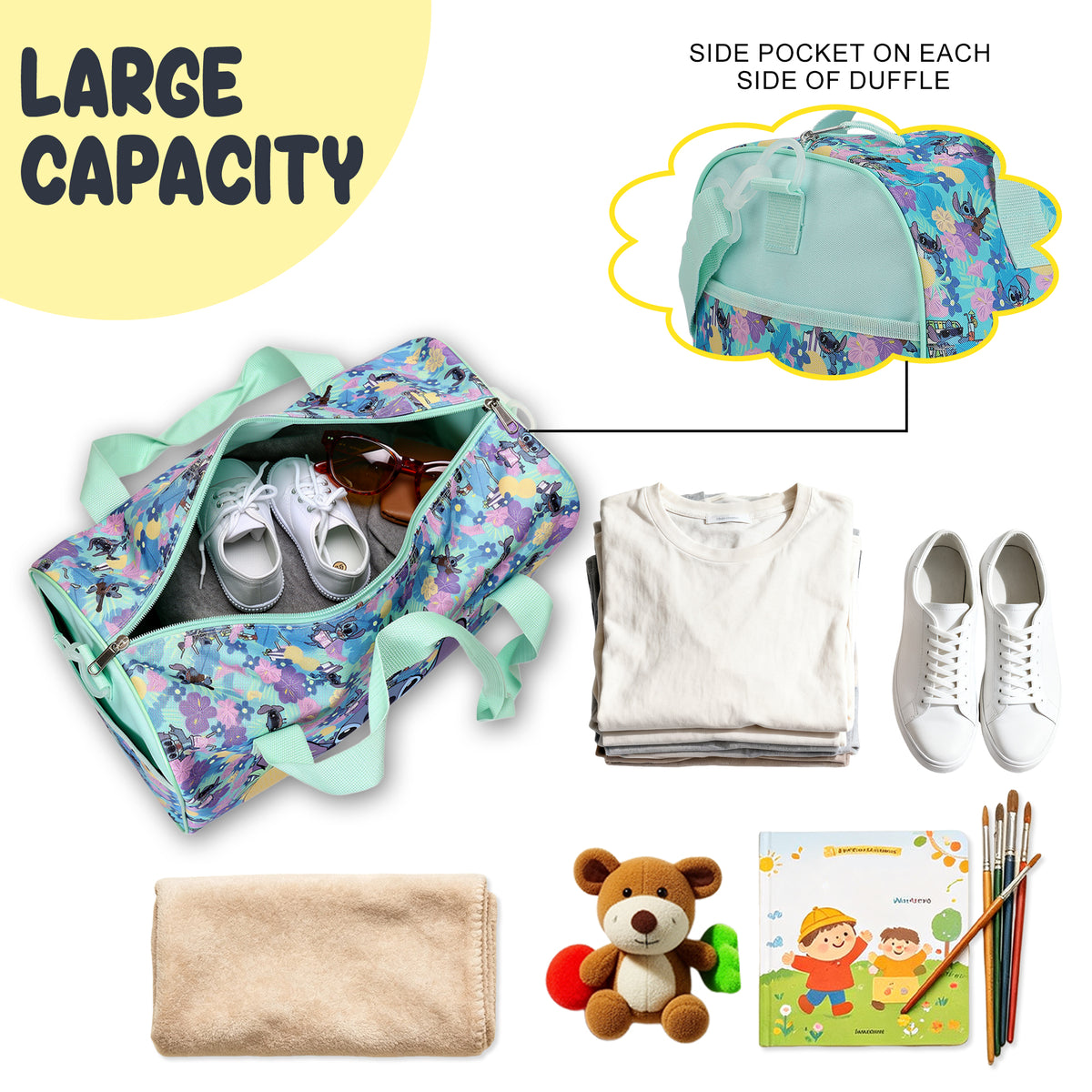 Disney's Stitch Kids' 14" 4-Piece Travel Value Set Carry on Luggage