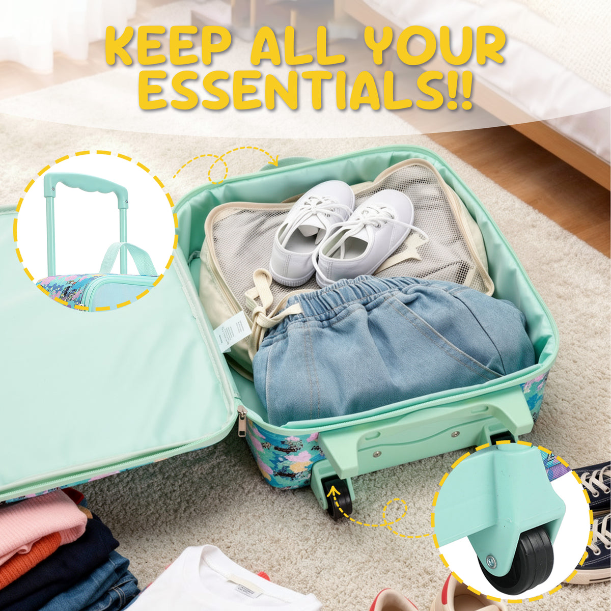 Disney's Stitch Kids' 14" 4-Piece Travel Value Set Carry on Luggage
