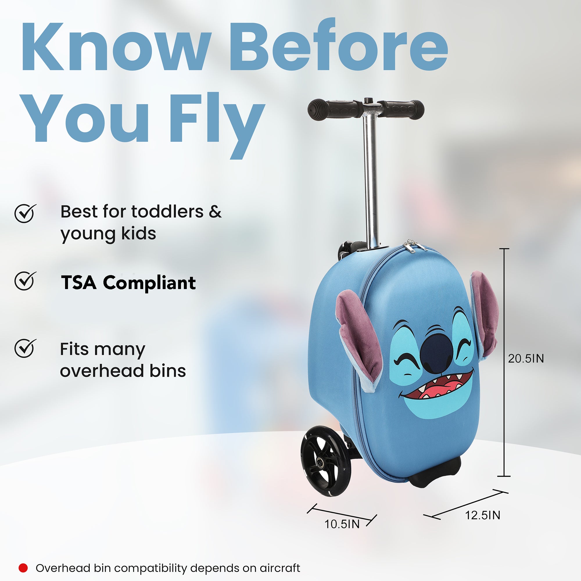 Lilo & Stitch Stitch Face 20.5" Ride Luggage & Scooter Combo